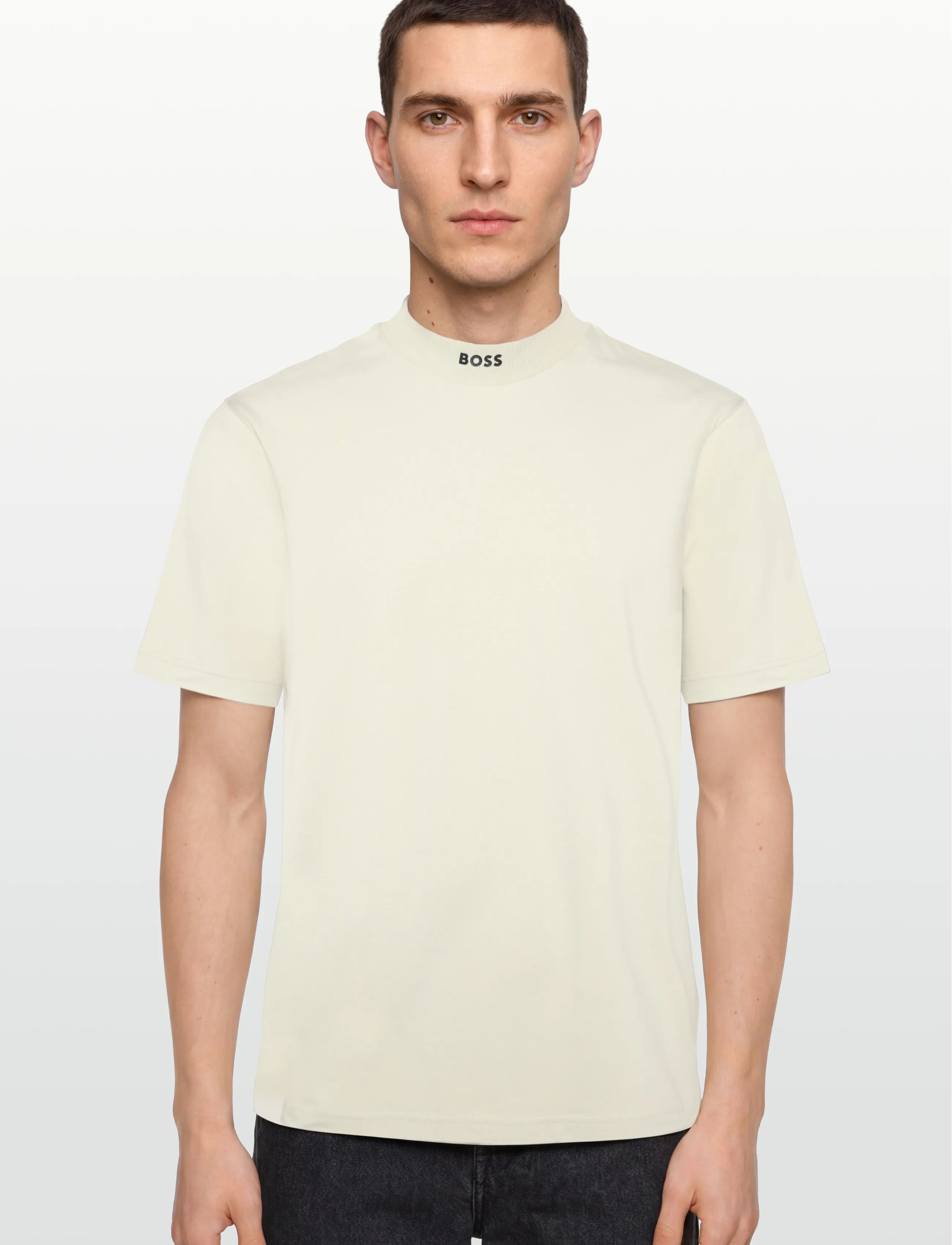 BOSS - Tee Collar - oberteile & t-shirts - light beige - 4