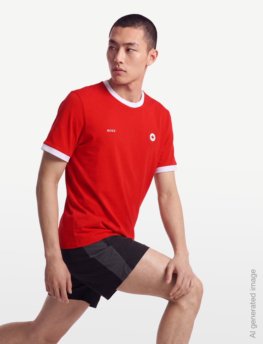 BOSS - TS_BB BC Lux Tee - short-sleeved t-shirts - open red - 3