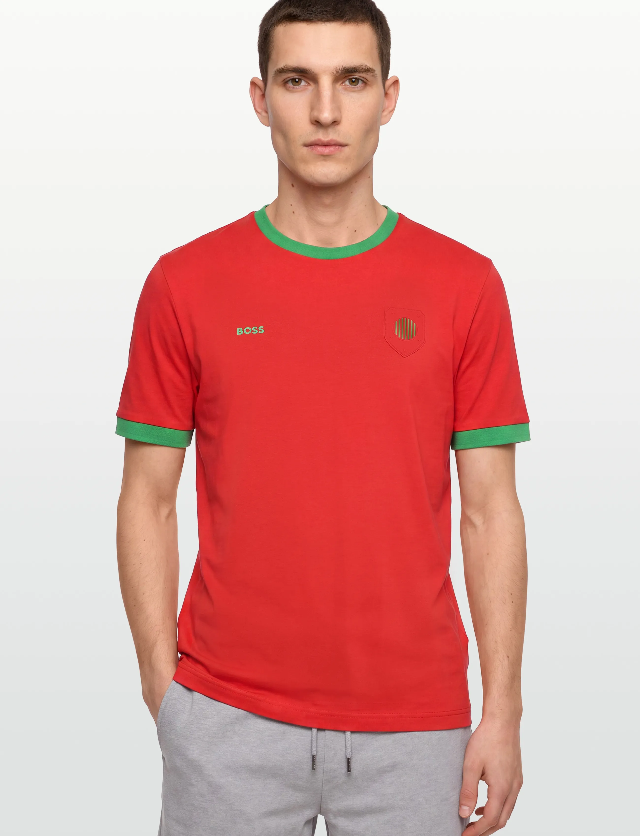 BOSS - TS_BB BC Lux Tee - kurzärmelige t-shirts - open red - 3