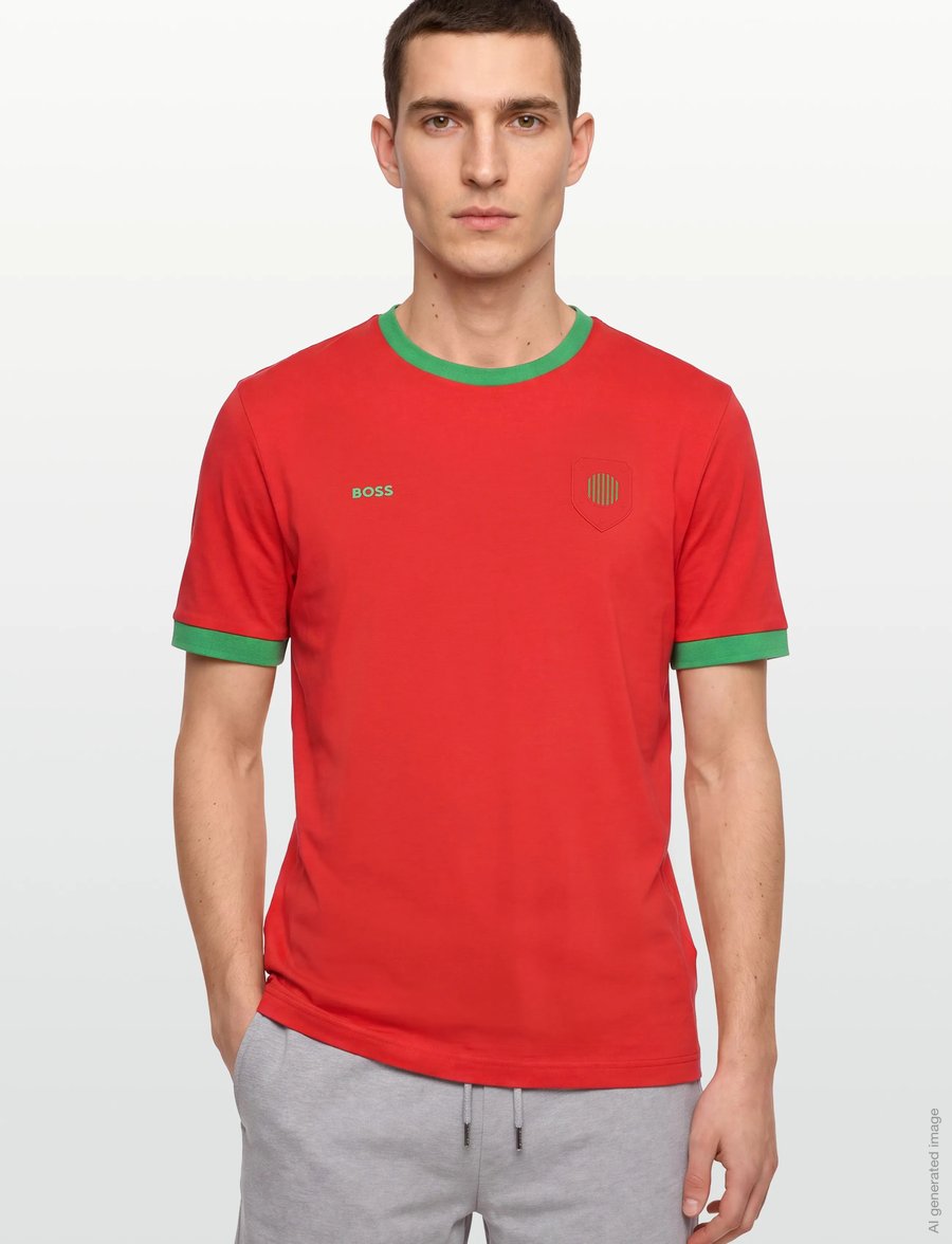 BOSS - TS_BB BC Lux Tee - kurzärmelige t-shirts - open red - 3