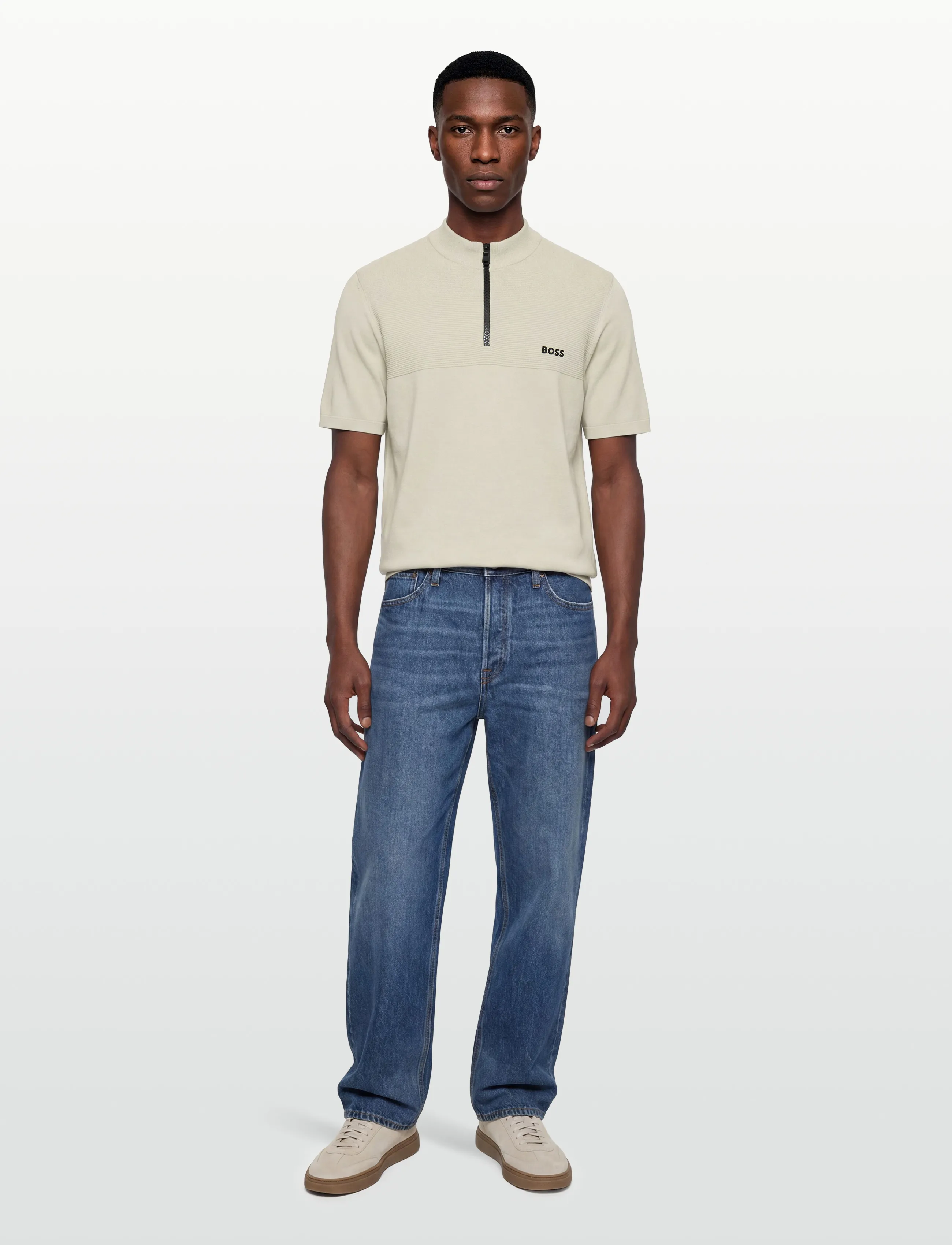 BOSS Kn_Network Mz, S, Beige, Sport Polos > Sport Short-sleeved Polos, Herre