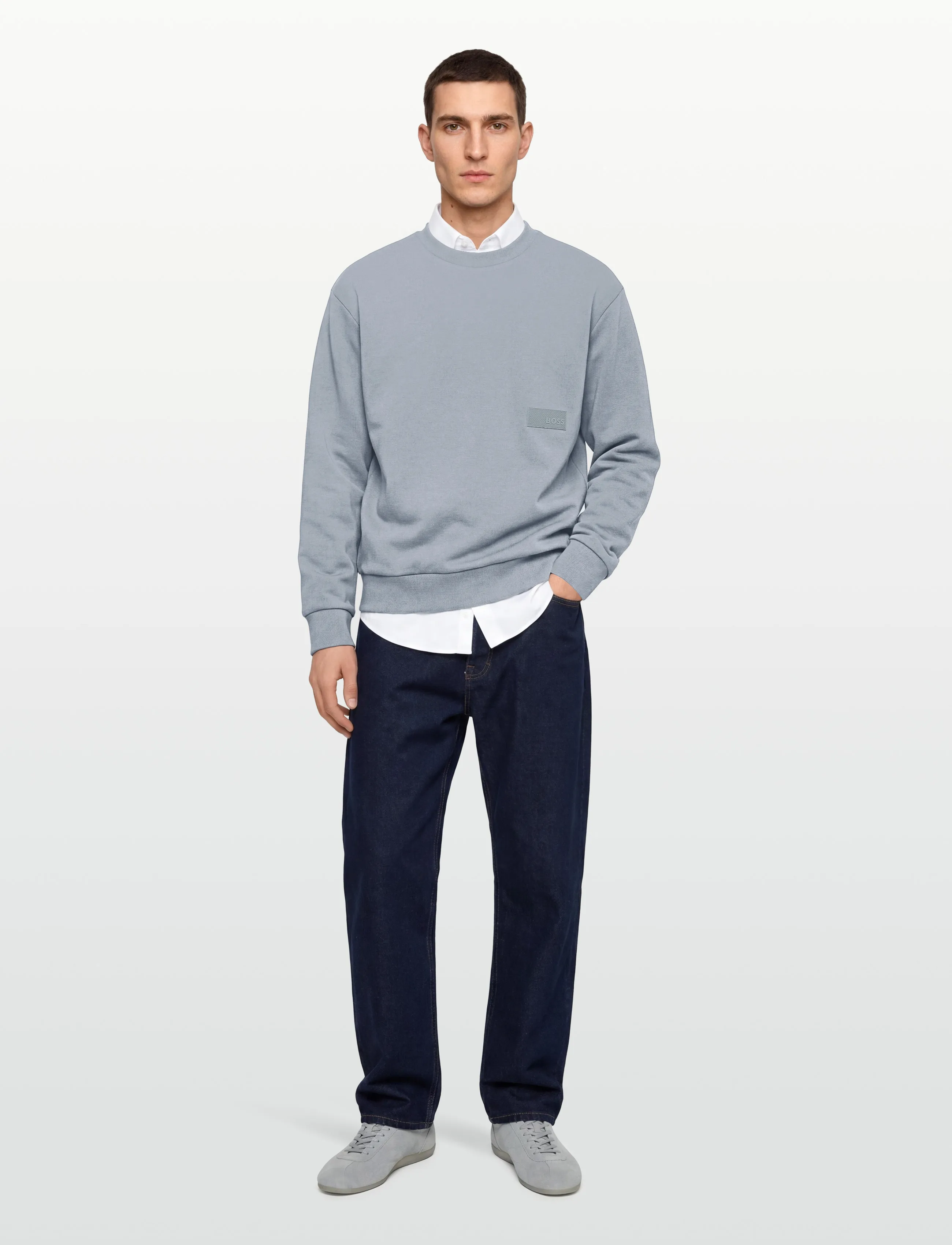 BOSS SW_Crewneck - Sweatshirts - DARK GREY / grey