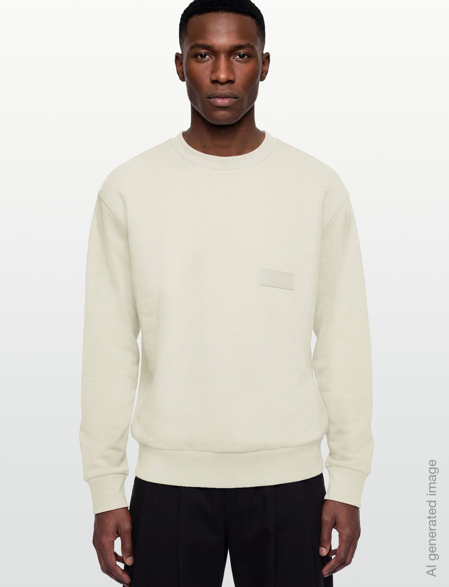 BOSS - SW_Crewneck - Överdelar - light beige - 3