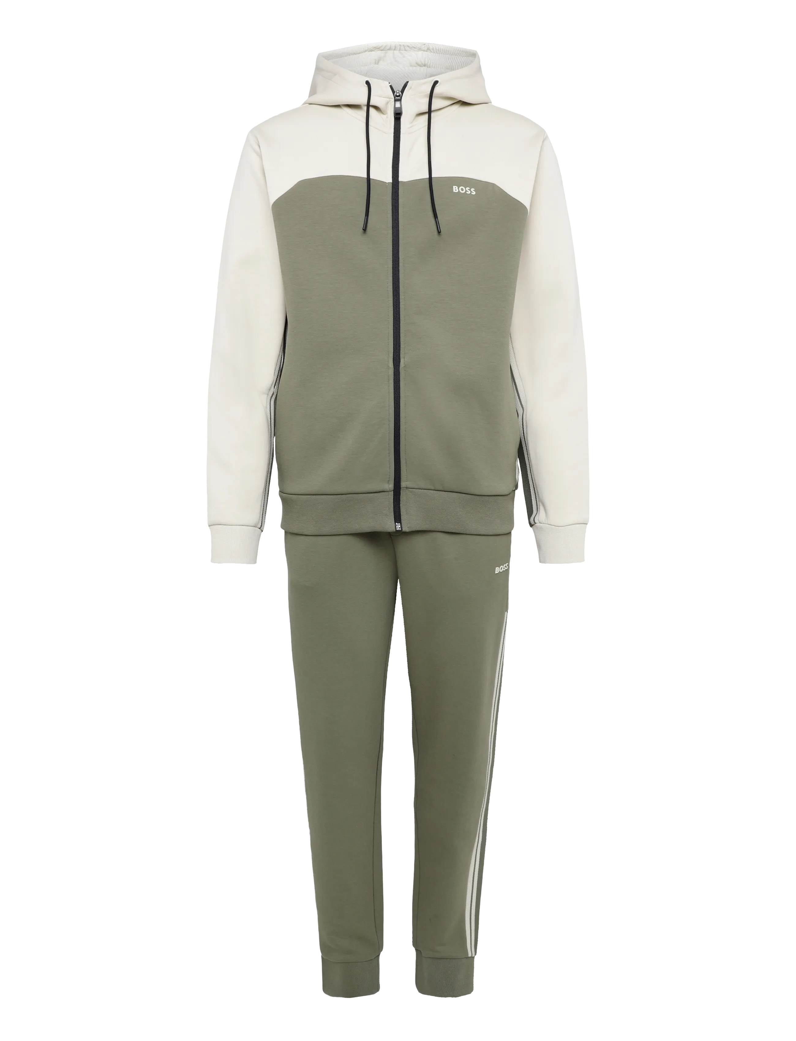 BOSS SW_Colorblock HD TT - Riided - DARK BEIGE / khaki/green
