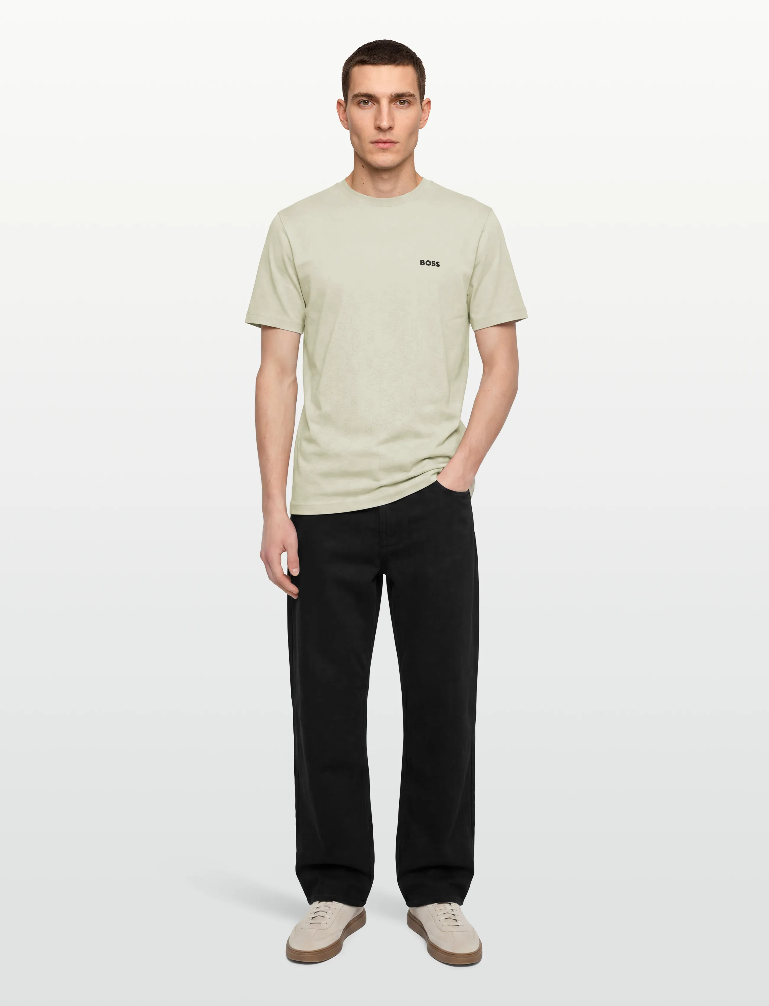 BOSS Ts_Goc Swing Ao, M, Beige, Sport Overdele > Sport T-shirts, Herre