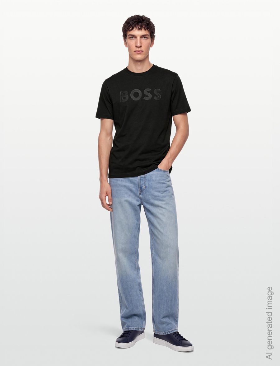 BOSS - TS_Structure Logo - oberteile & t-shirts - black - 0