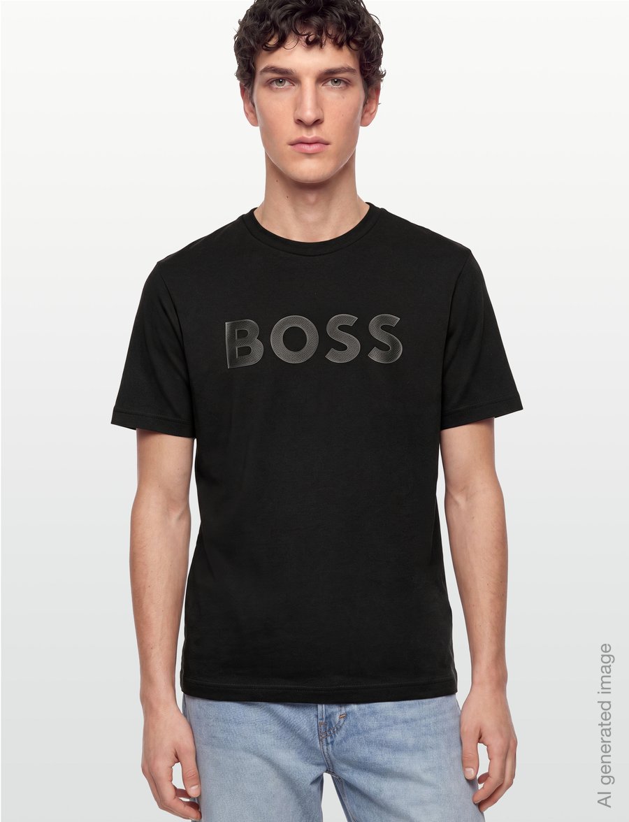 BOSS - TS_Structure Logo - oberteile & t-shirts - black - 3