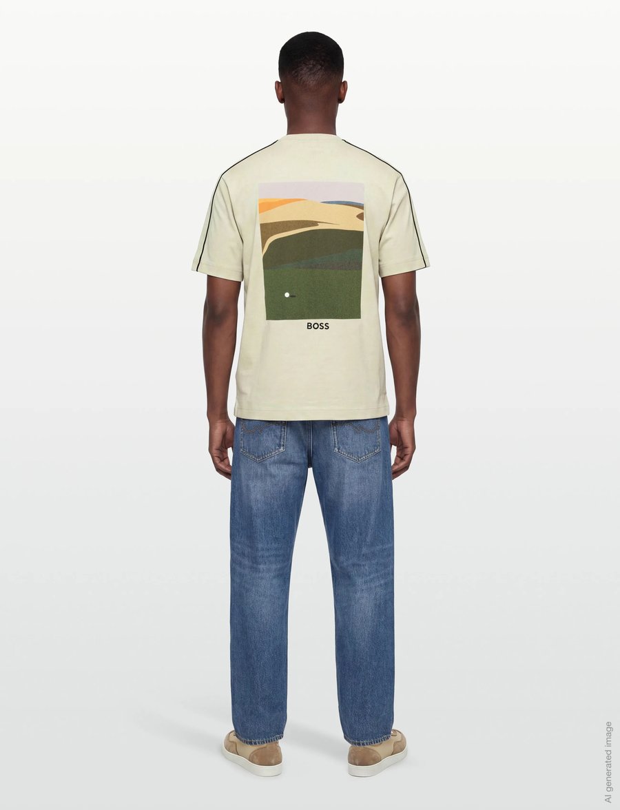 BOSS - TS_The_Open-26 - t-shirts - light beige - 4