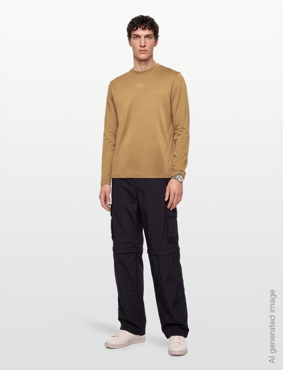 BOSS - TS_PS Icons70 Long - långärmade tröjor - medium brown - 0