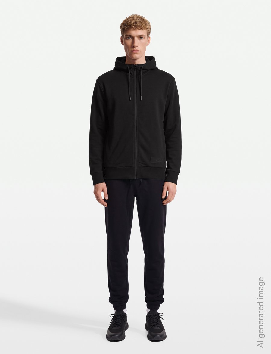 BOSS - SW_Hoodie FZ - kapuutsiga dressipluusid - black - 0