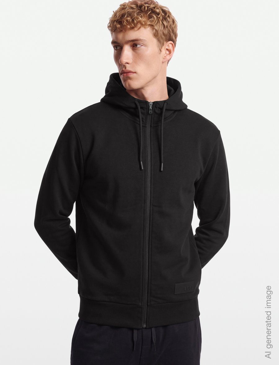 BOSS - SW_Hoodie FZ - kapuutsiga dressipluusid - black - 3
