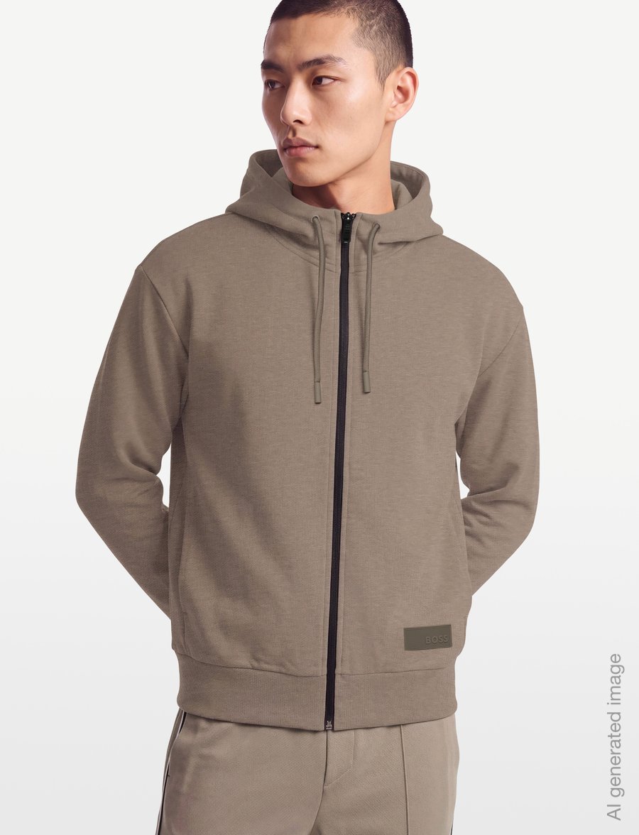 BOSS - SW_Hoodie FZ - huvtröjor - light/pastel green - 3