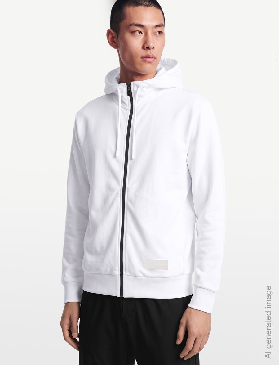 BOSS - SW_Hoodie FZ - sweatshirts - white - 3
