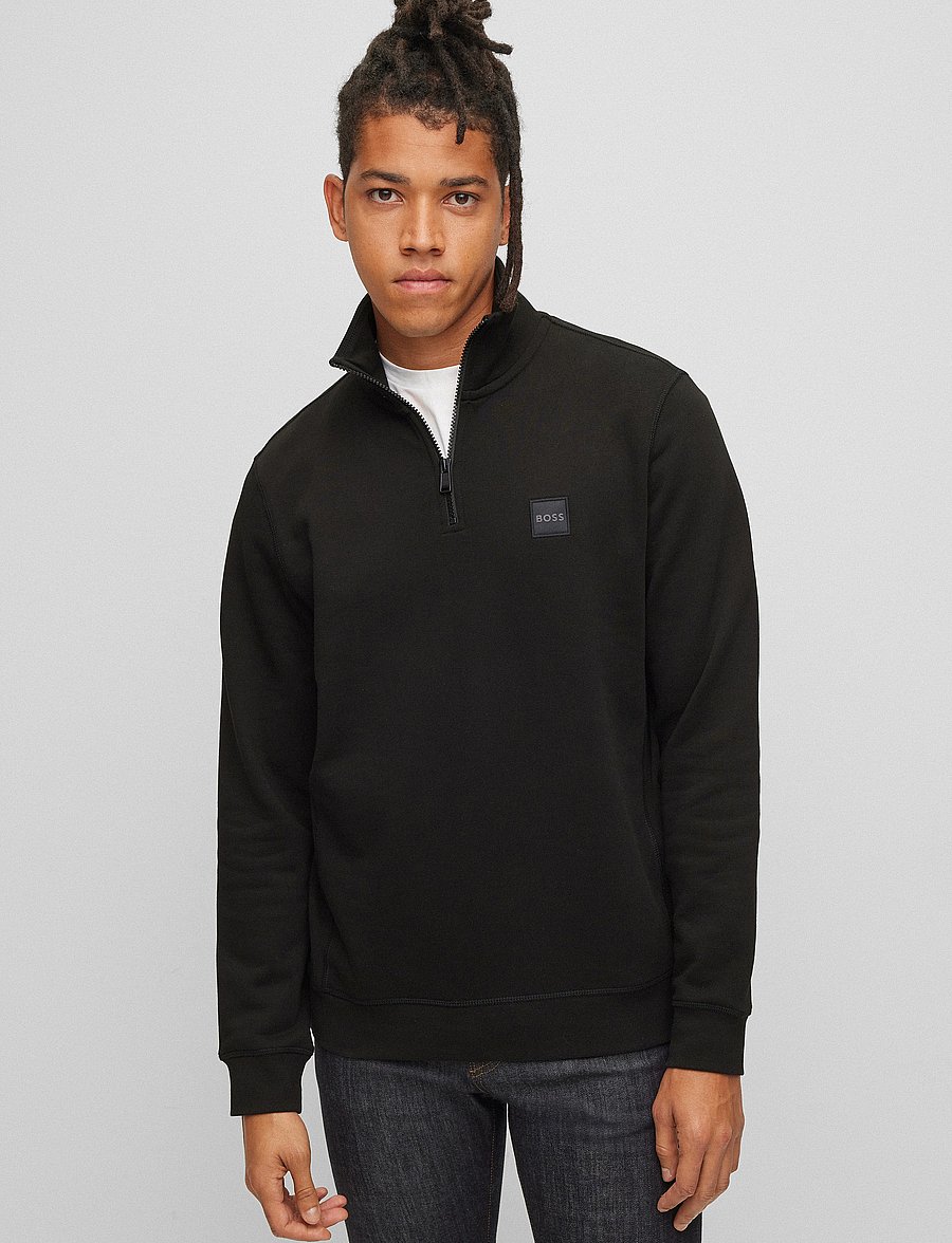 BOSS - Zetrust - pullover mit halbem reißverschluss - black - 0