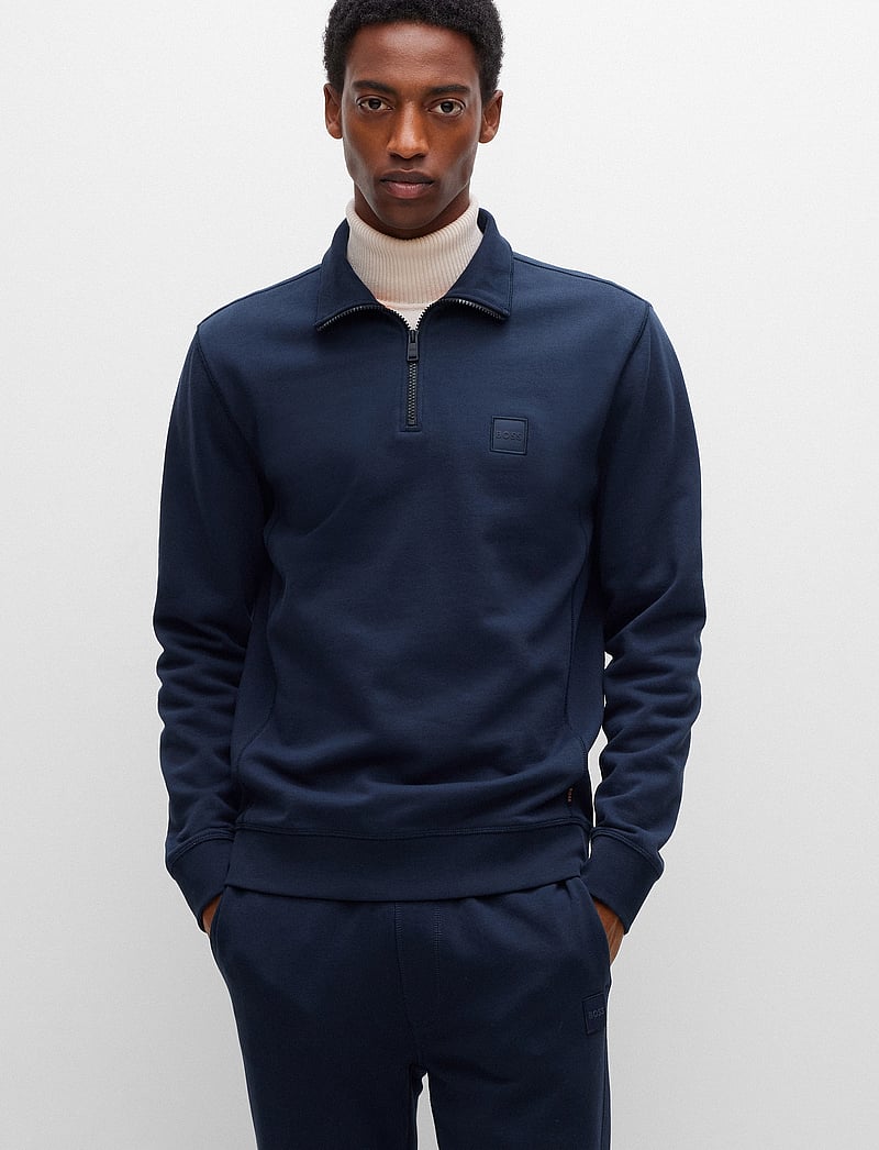 BOSS - Zetrust - halfzip strik - dark blue - 3