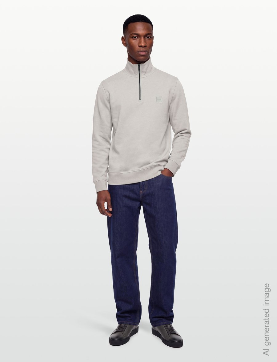 BOSS - Zetrust - half zip jumpers - open grey - 0
