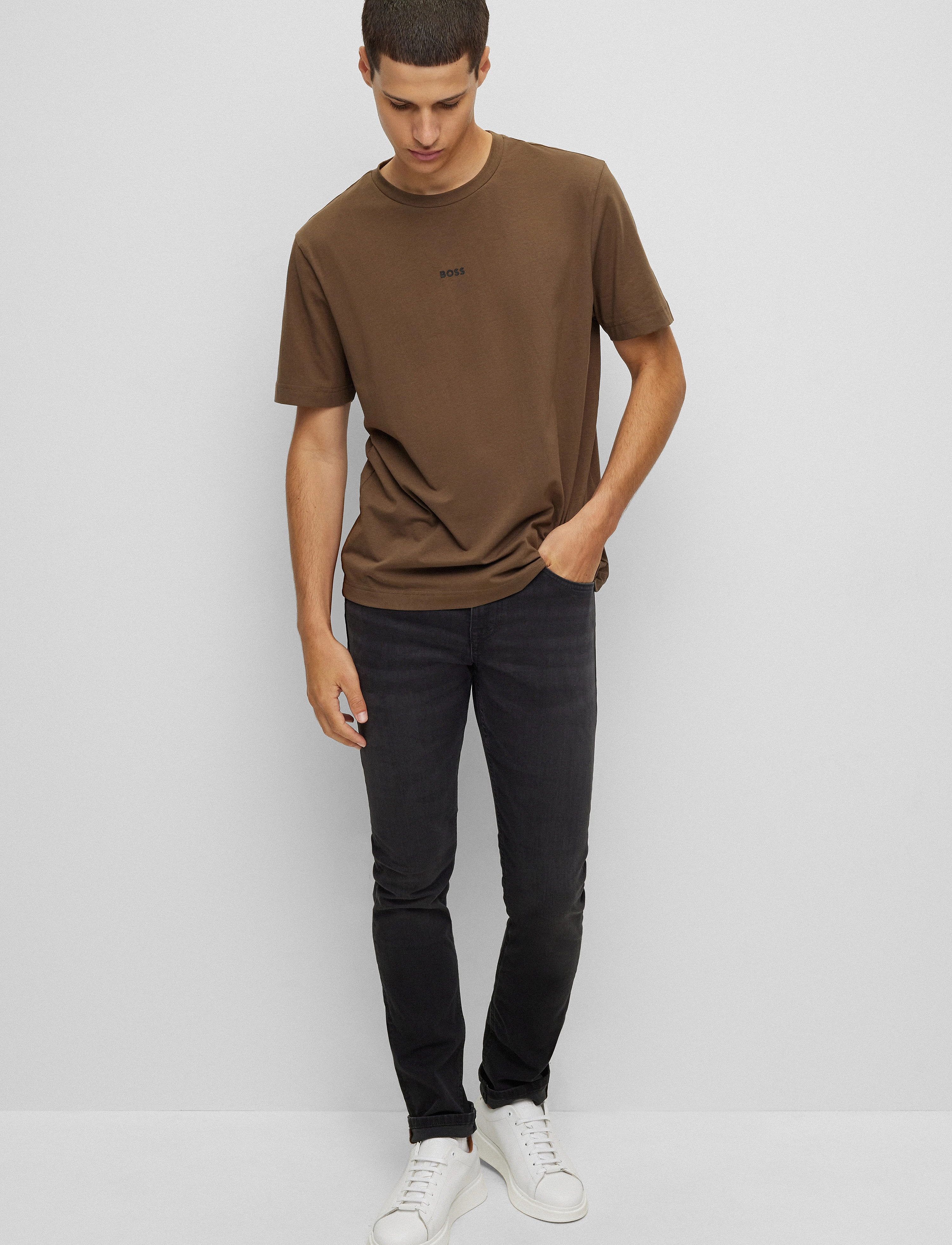 BOSS Delaware Bc-L-P, Mænd, Slim Fit Jeans, Sort, Str: 30 x 32