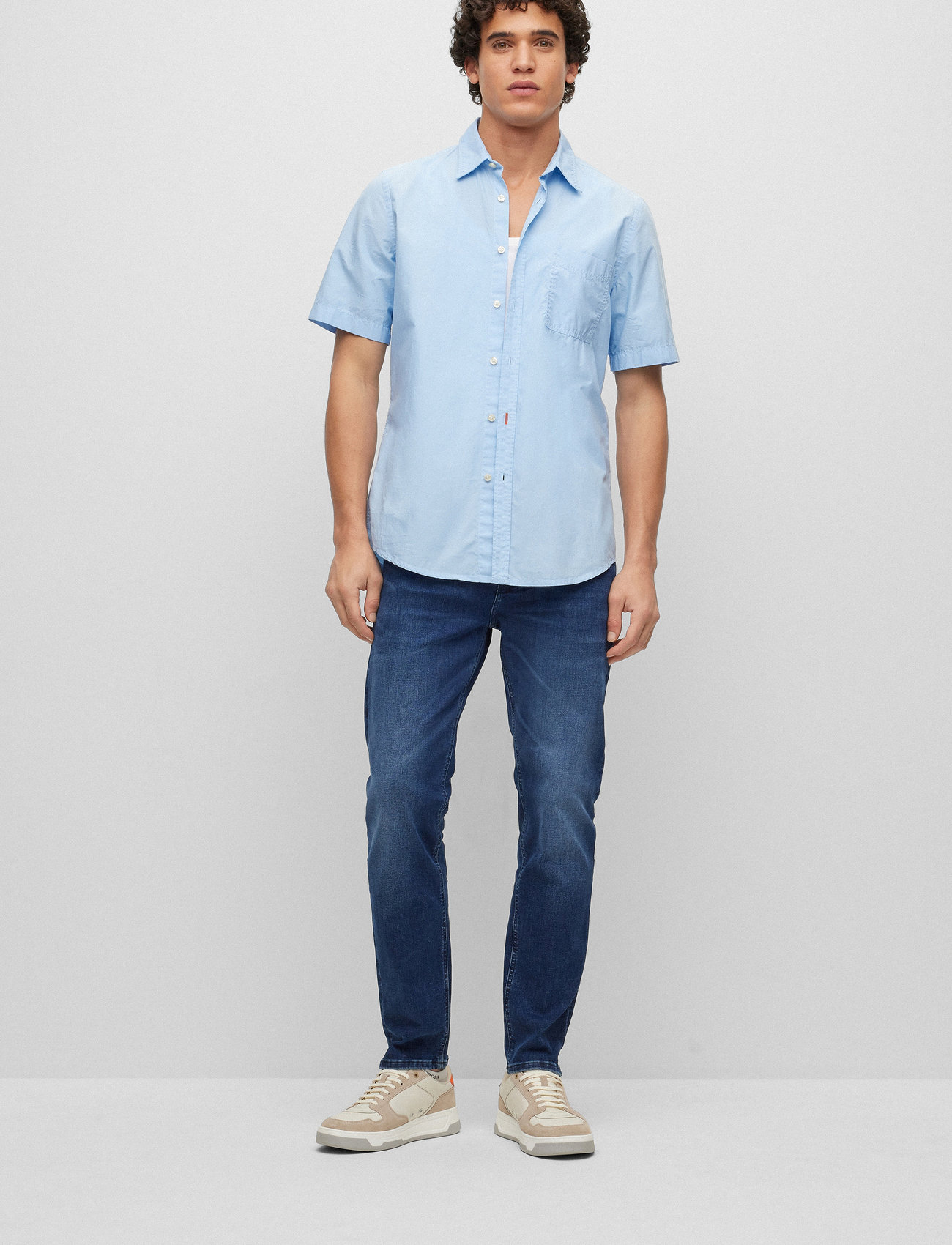 BOSS - Relegant_6-short - short-sleeved shirts - open blue - 1