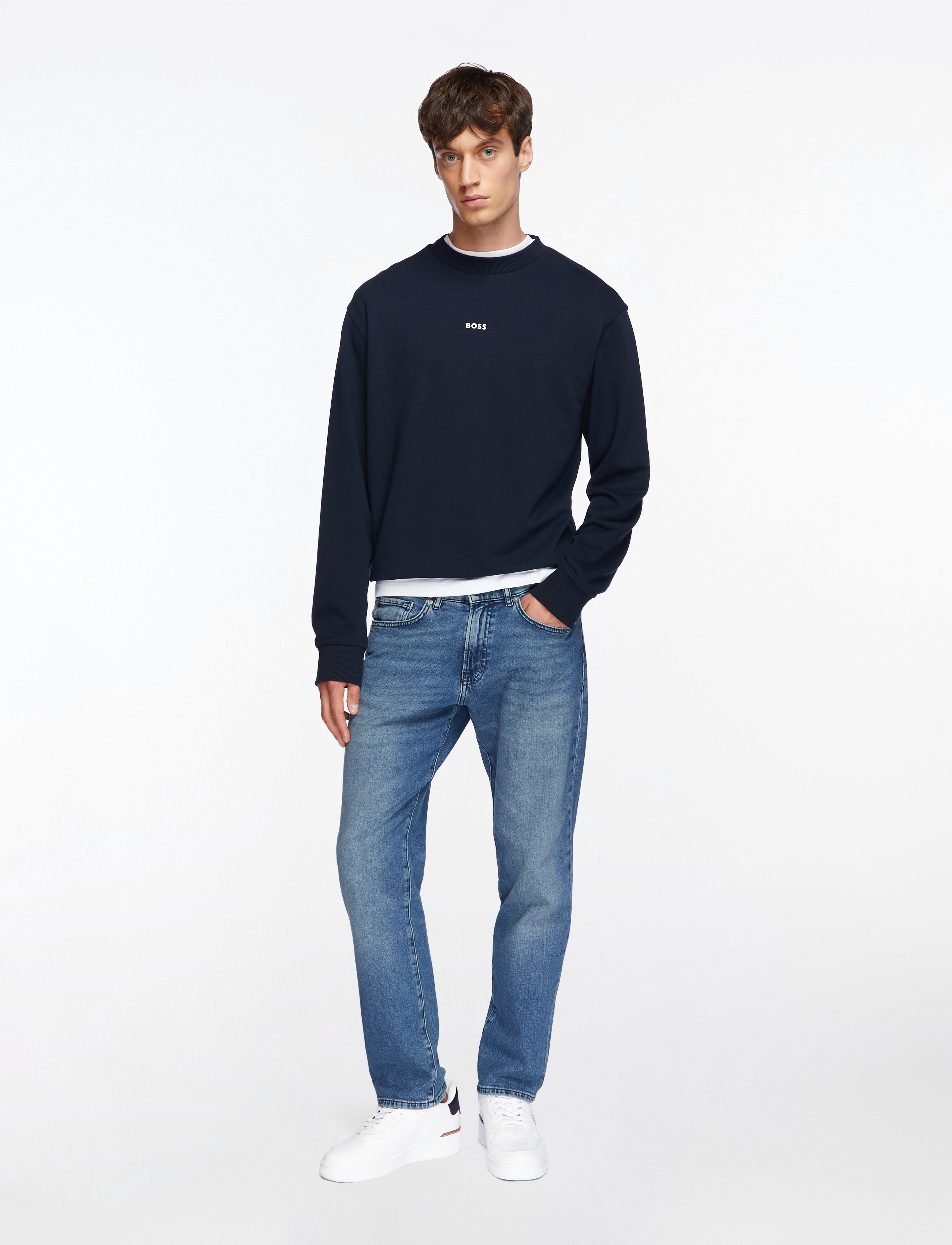 Boss Maine regular-fit jeans in blue comfort-stretch denim herr – bild 6