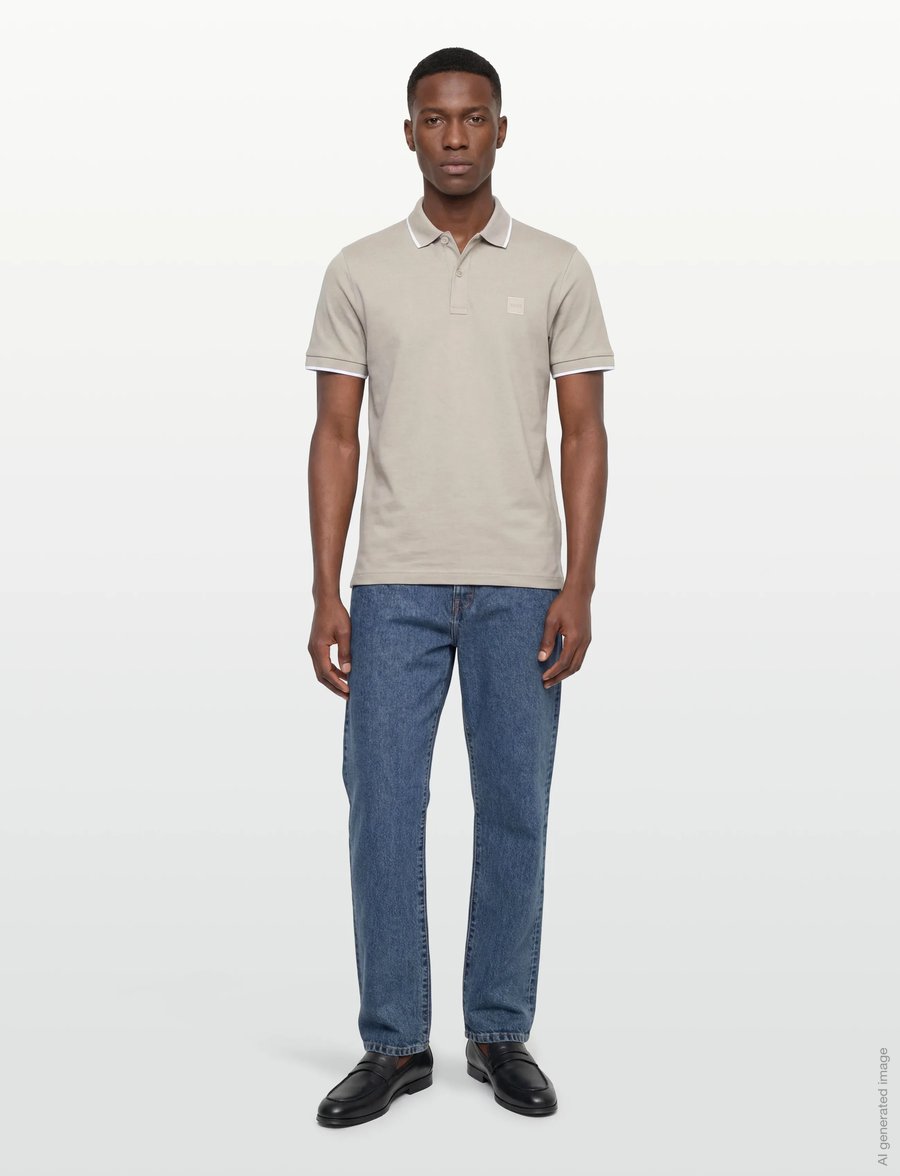 BOSS - Passertip - lühikeste varrukatega polod - open grey - 0