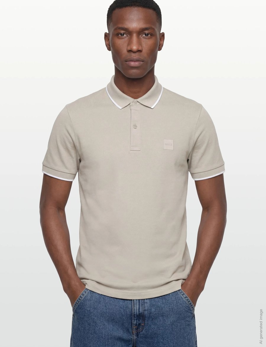 BOSS - Passertip - lühikeste varrukatega polod - open grey - 3