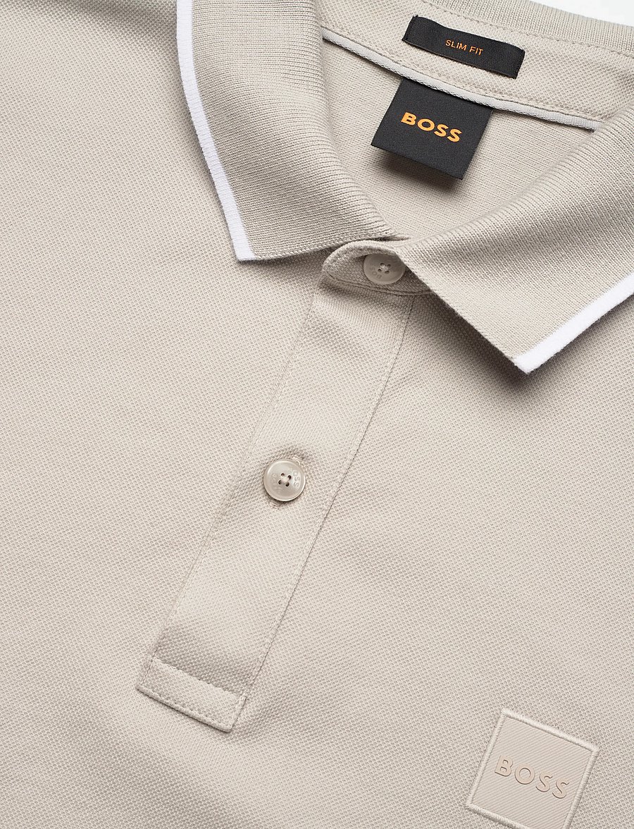 BOSS - Passertip - lühikeste varrukatega polod - open grey - 5