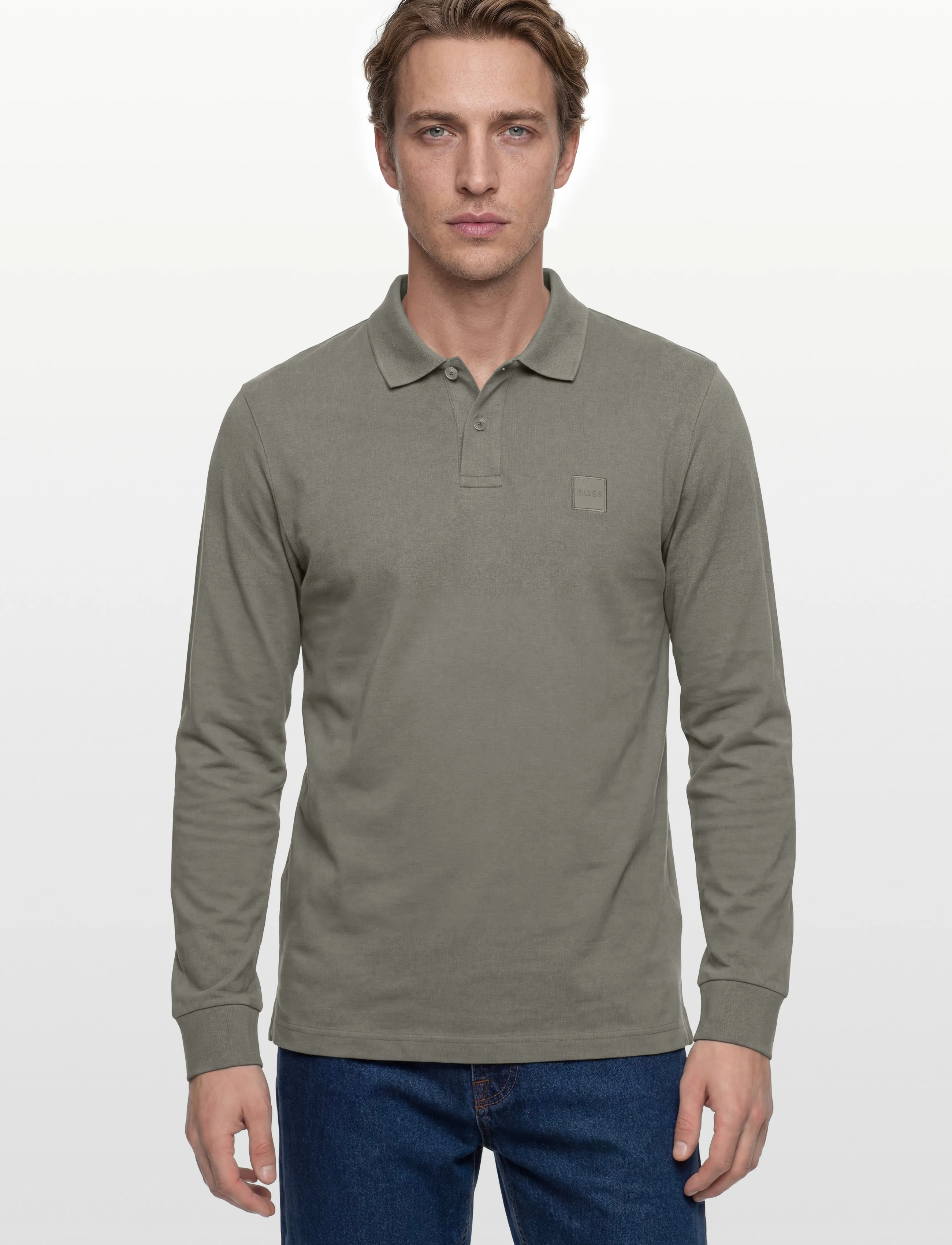 BOSS - Passerby - langærmede poloer - open grey - 3