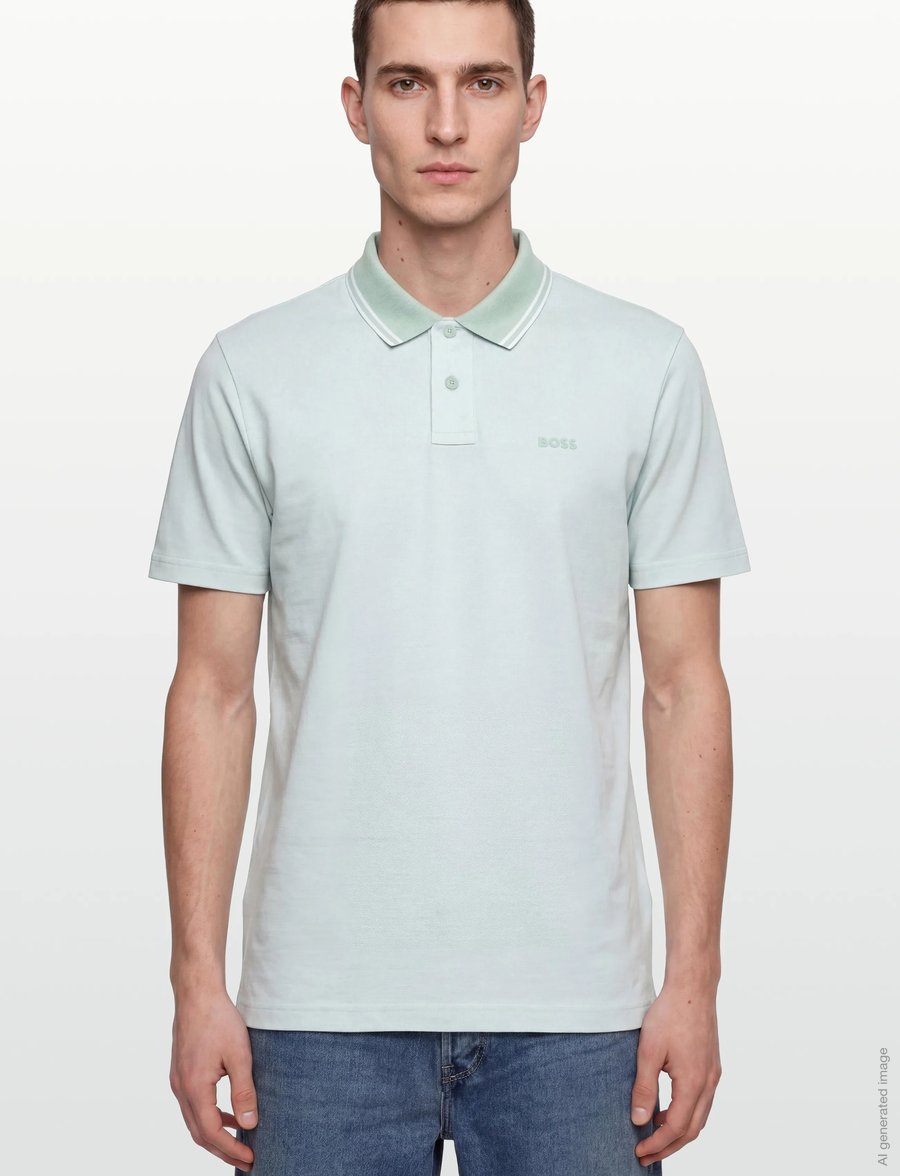 BOSS - PeoxfordNew - lühikeste varrukatega polod - turquoise/aqua - 3
