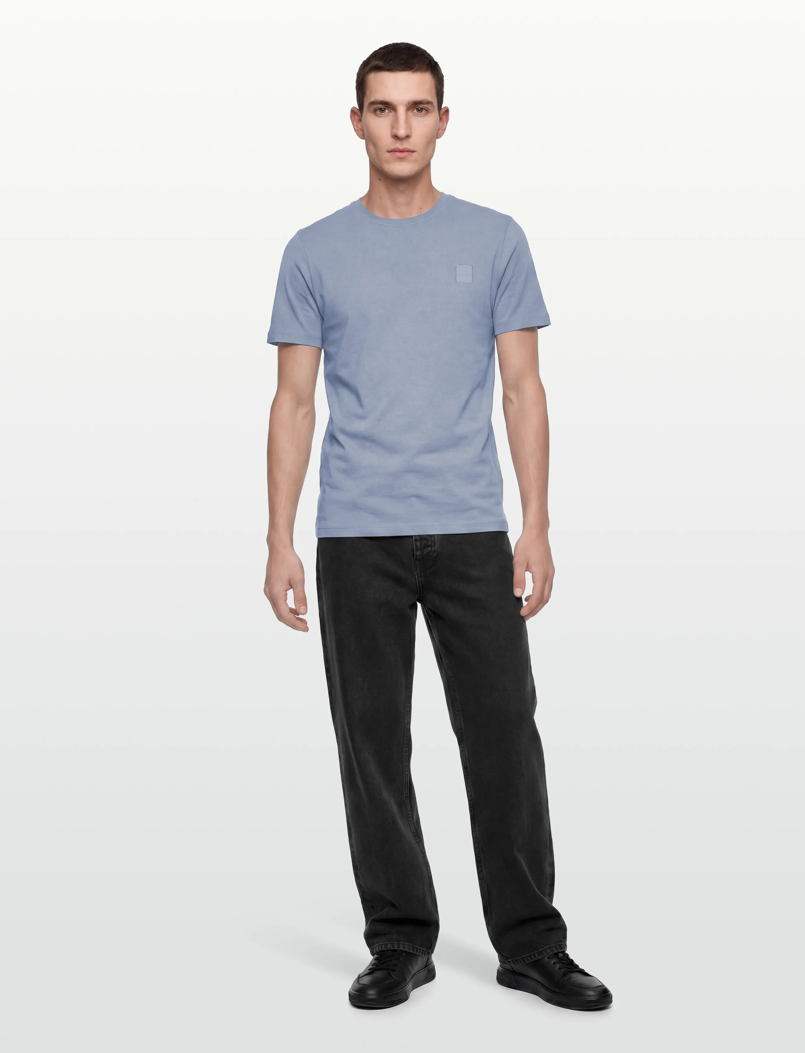 Cotton-jersey T-shirt with logo patch 9