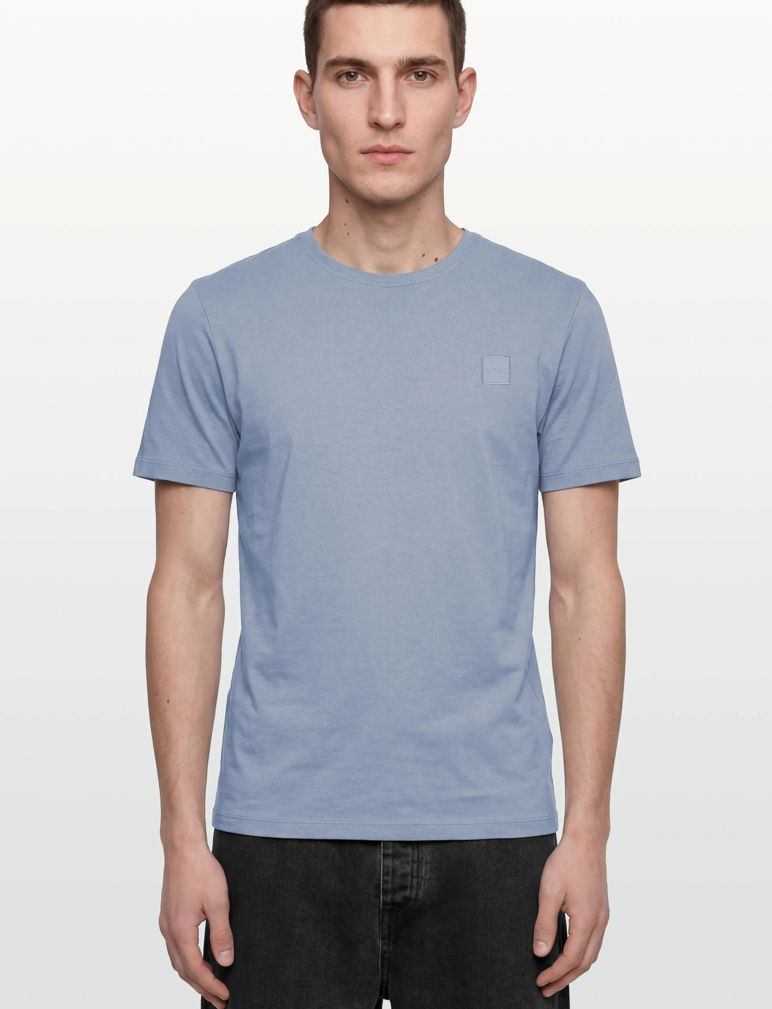Cotton-jersey T-shirt with logo patch 10