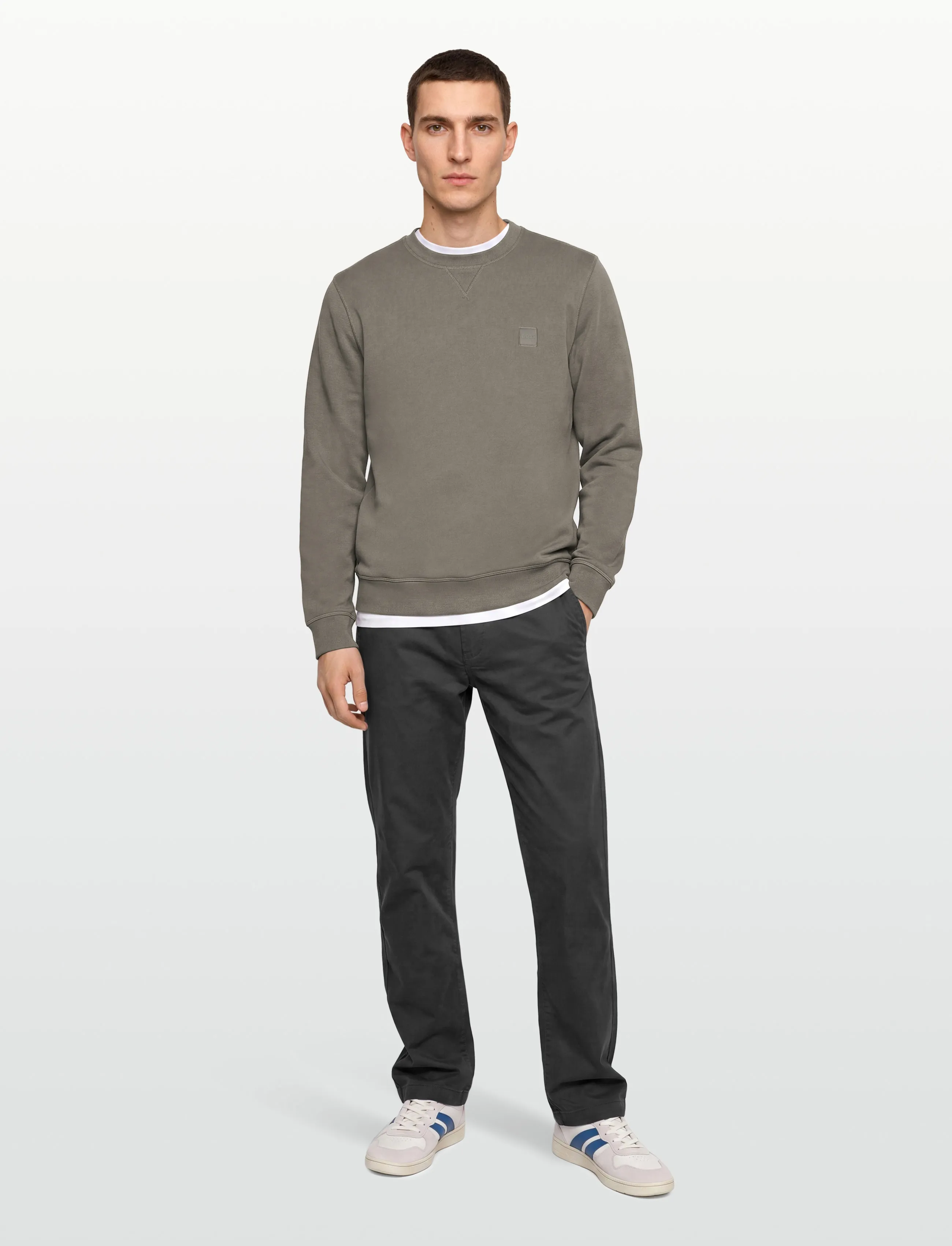 BOSS Westart - Dressipluusid ja pusad - OPEN GREY / khaki/green