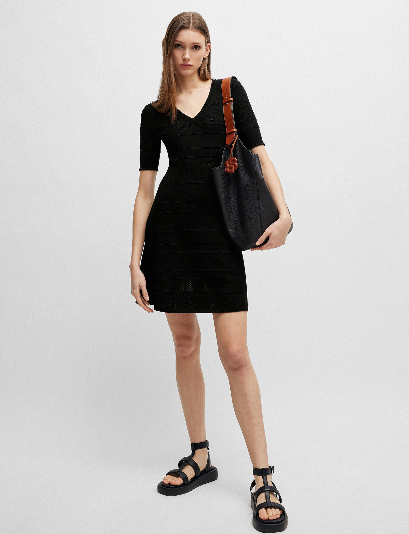 BOSS - C_Fanube - stickade klänningar - black - 0