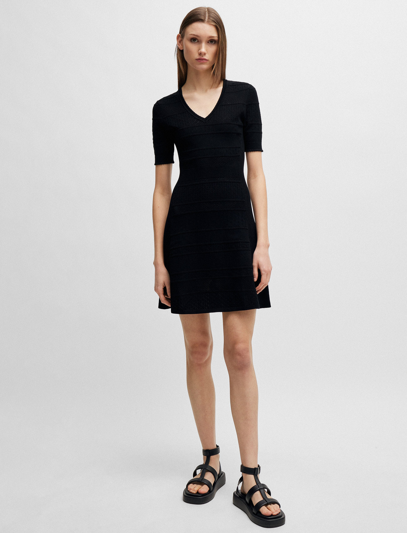 BOSS - C_Fanube - stickade klänningar - black - 3