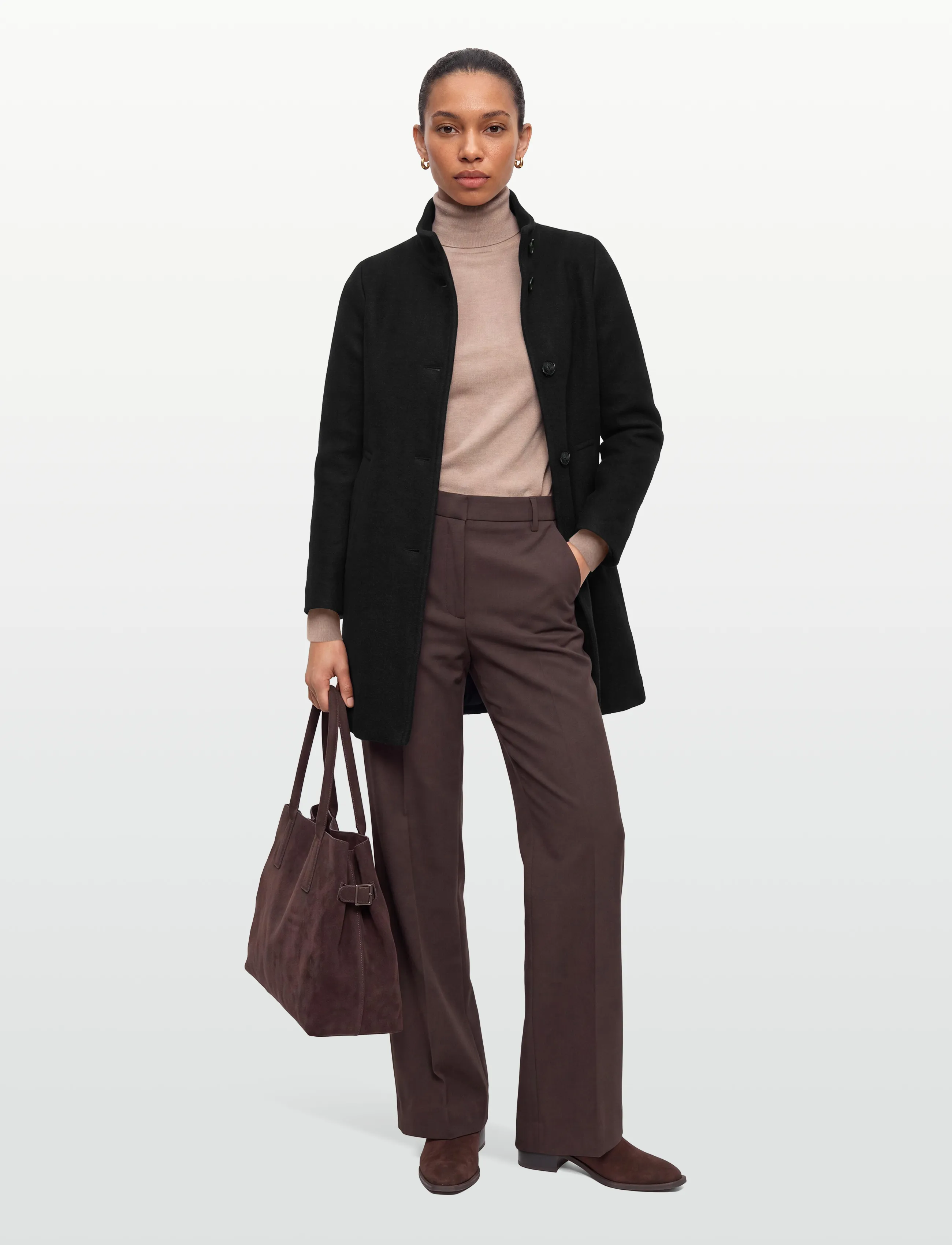 BOSS C_Cohsandy_Eosp, 42, Coats, Schwarz - Wool Frauen