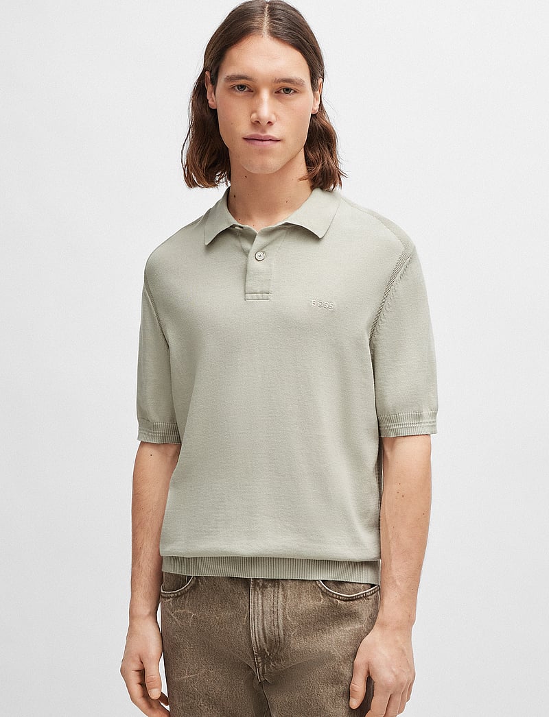 BOSS - Asac_P - gestrickte polohemden - light beige - 0