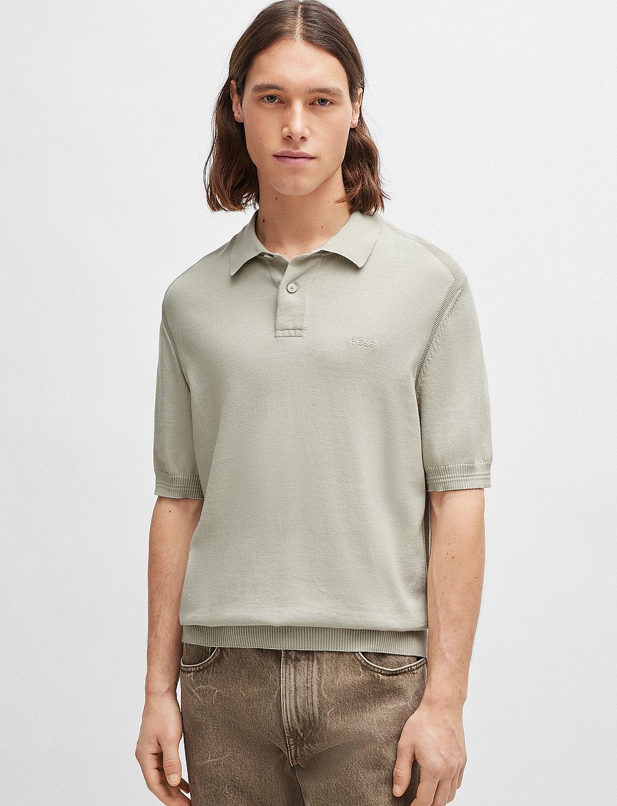 BOSS - Asac_P - gestrickte polohemden - light beige - 0