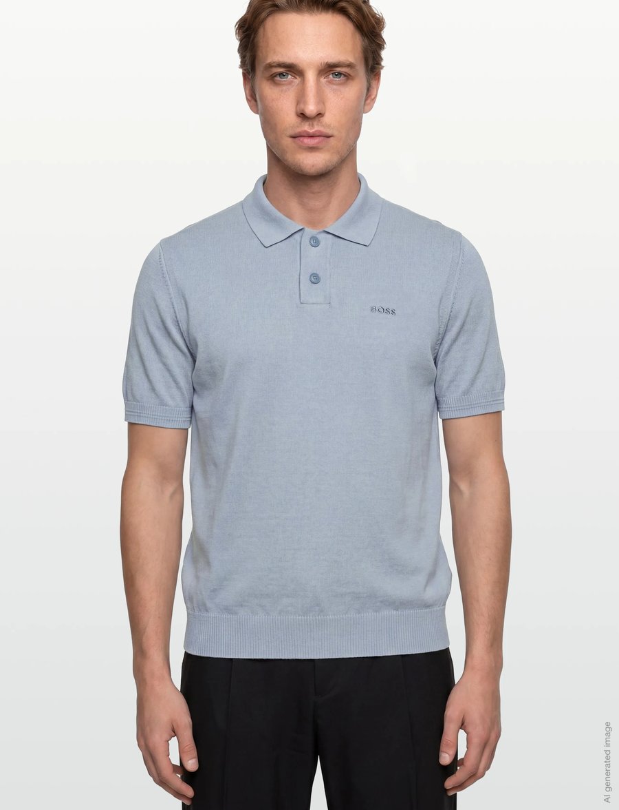BOSS - Asac_P - langärmlige strick-polohemden - light/pastel blue - 3