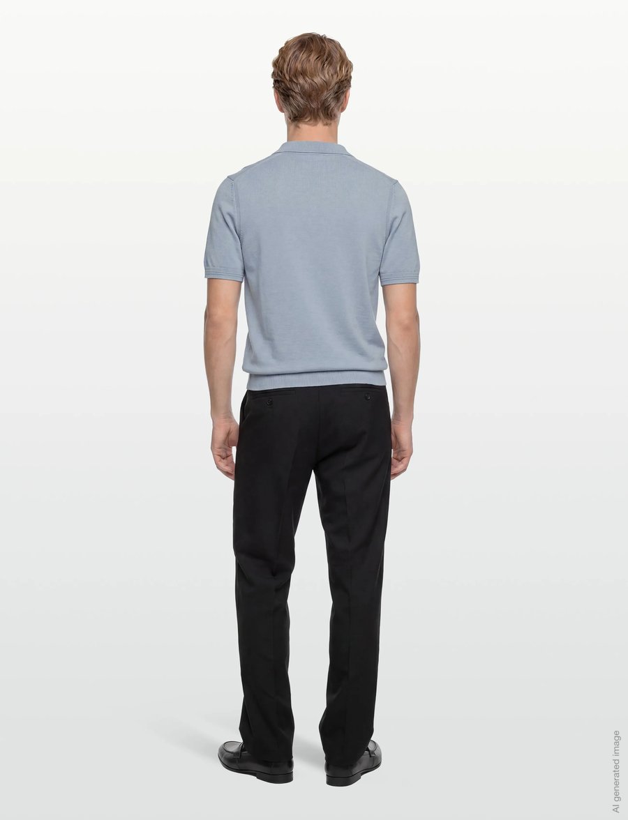 BOSS - Asac_P - langärmlige strick-polohemden - light/pastel blue - 4