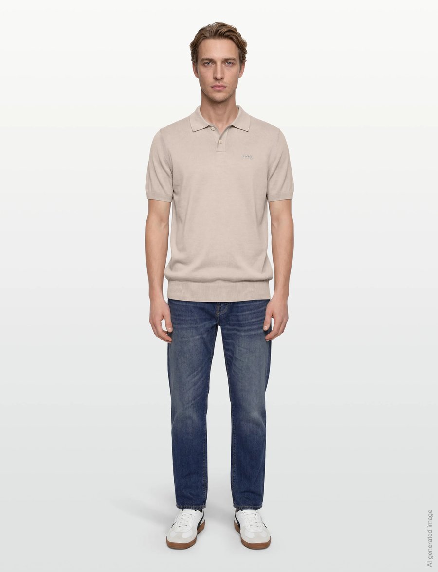 BOSS - Asac_P - langärmlige strick-polohemden - open grey - 0