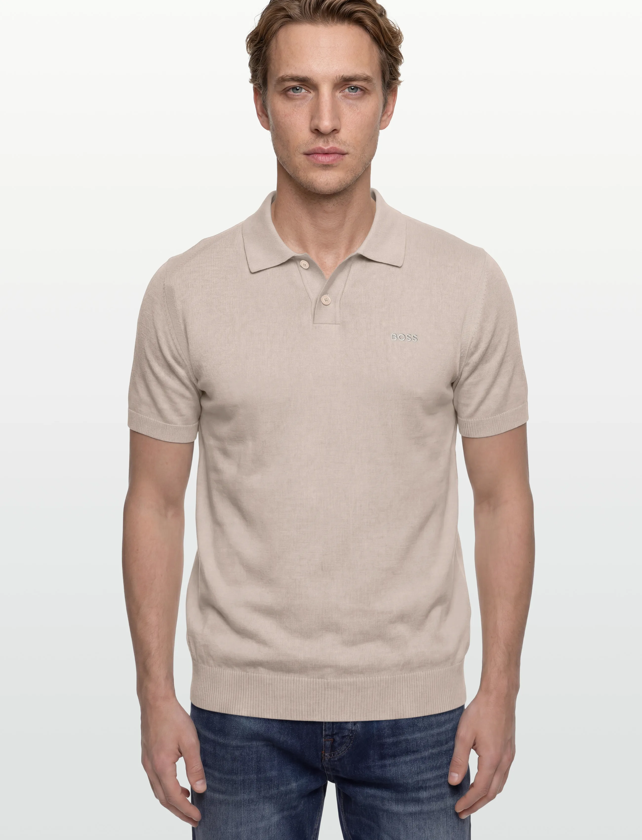 BOSS - Asac_P - knitted polos - open grey - 3