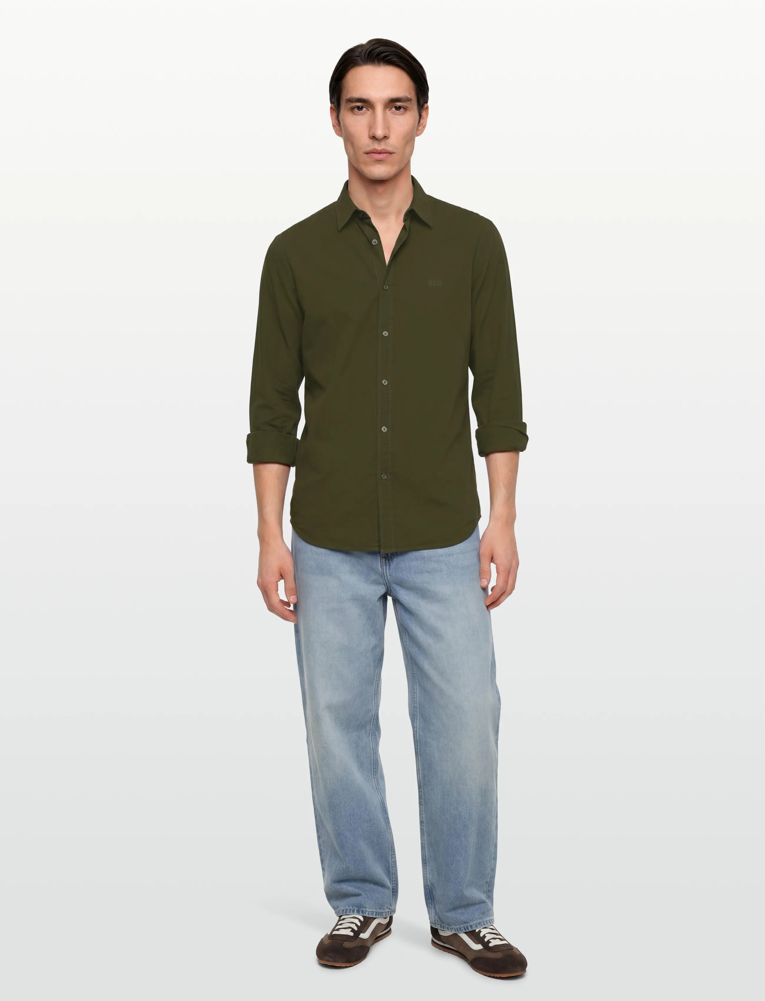 BOSS Relegant_6_M, XS, Shirts, Khakigrün - Casual, Männerswear