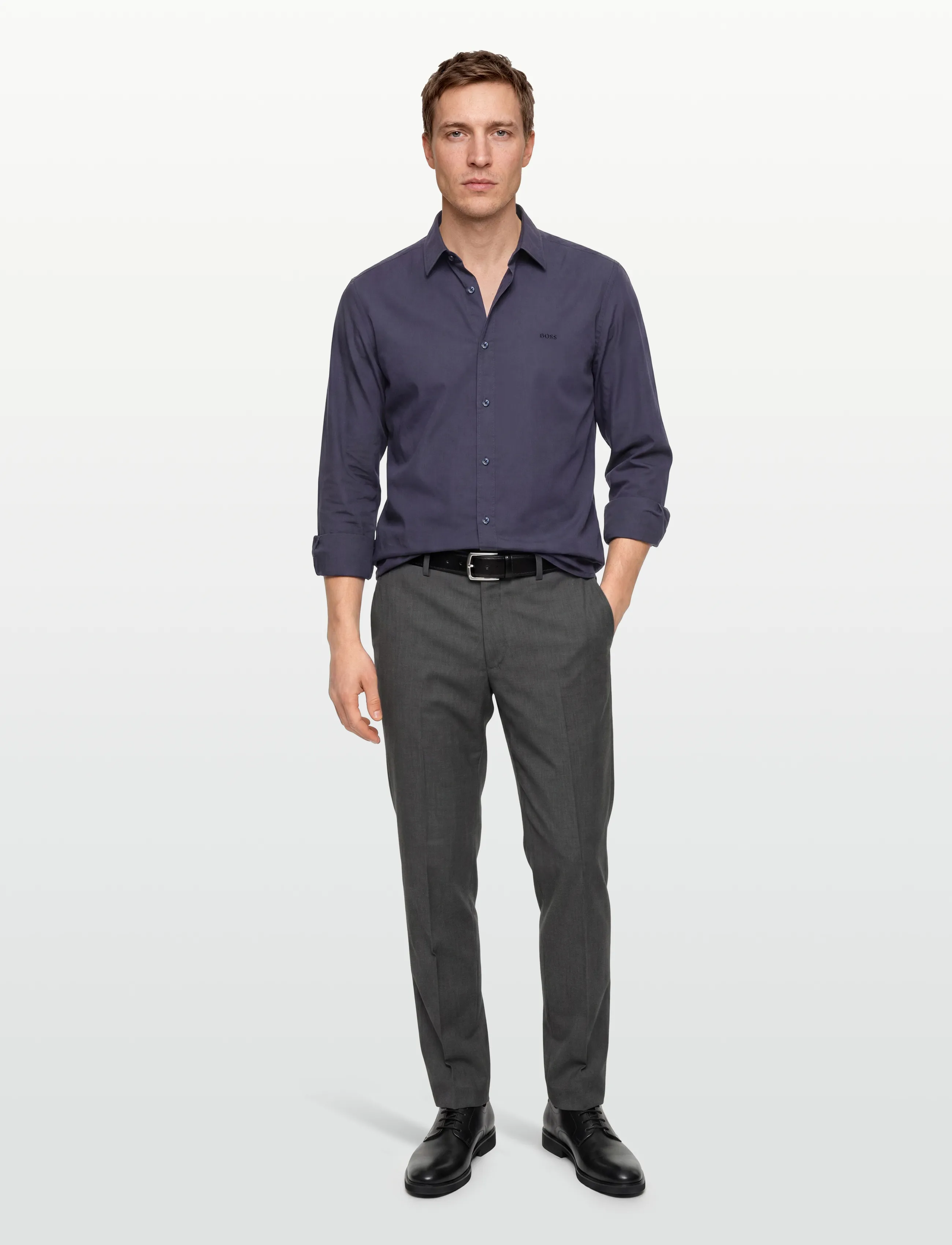 BOSS Relegant_6_M, L, Shirts, Marineblau - Casual, Männerswear