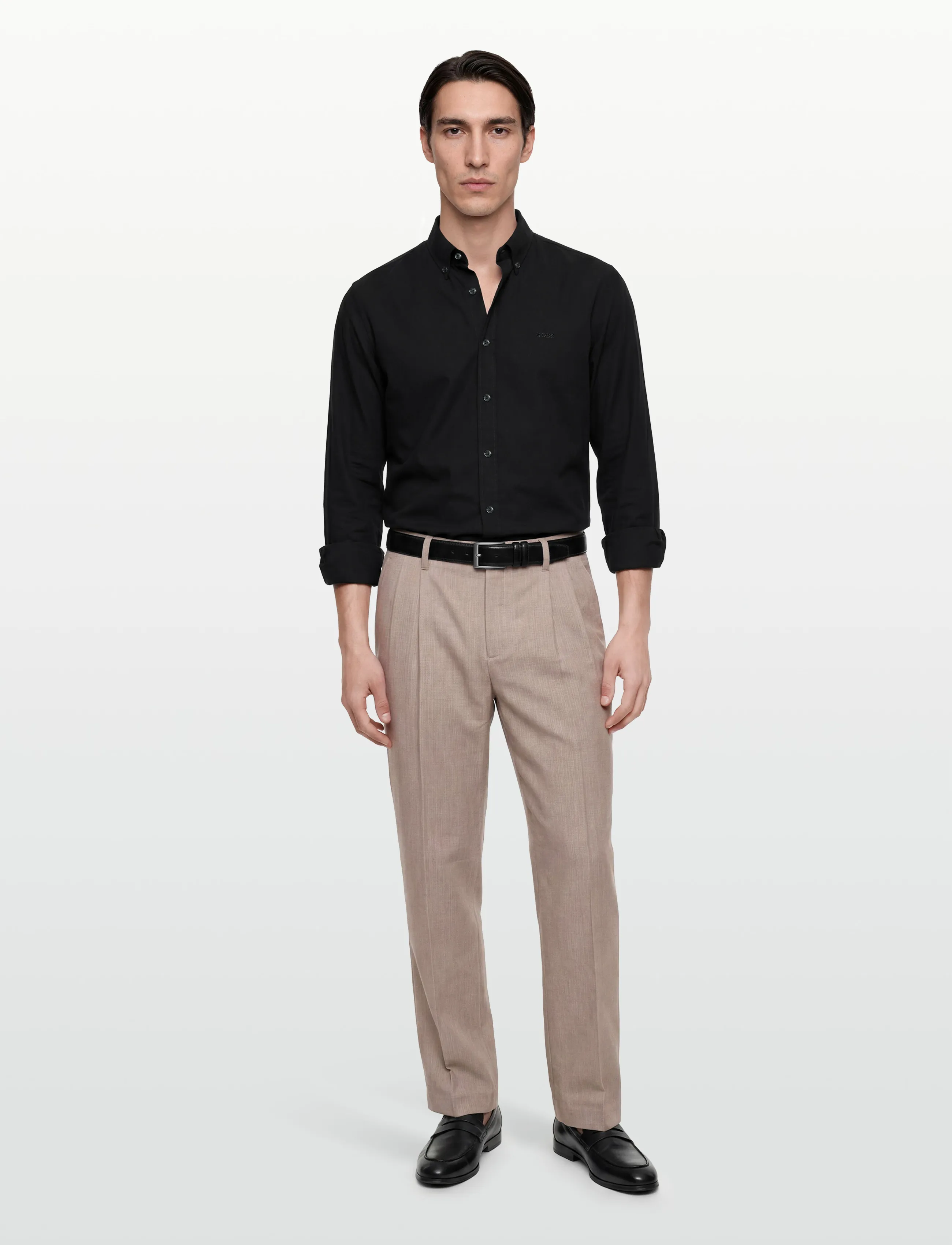 BOSS Rickert_M - Chemises Oxford - BLACK / black