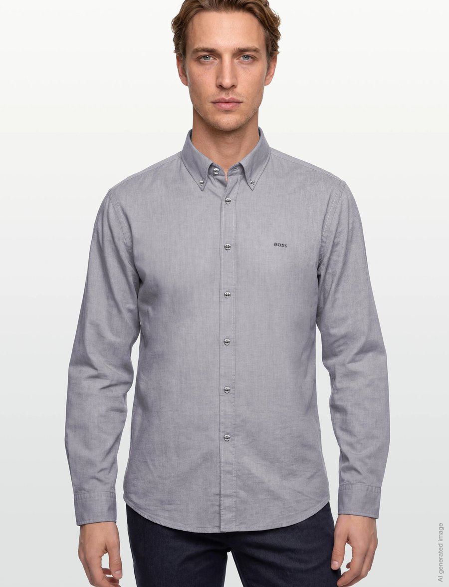 BOSS - Rickert_M - oxford-hemden - open grey - 3