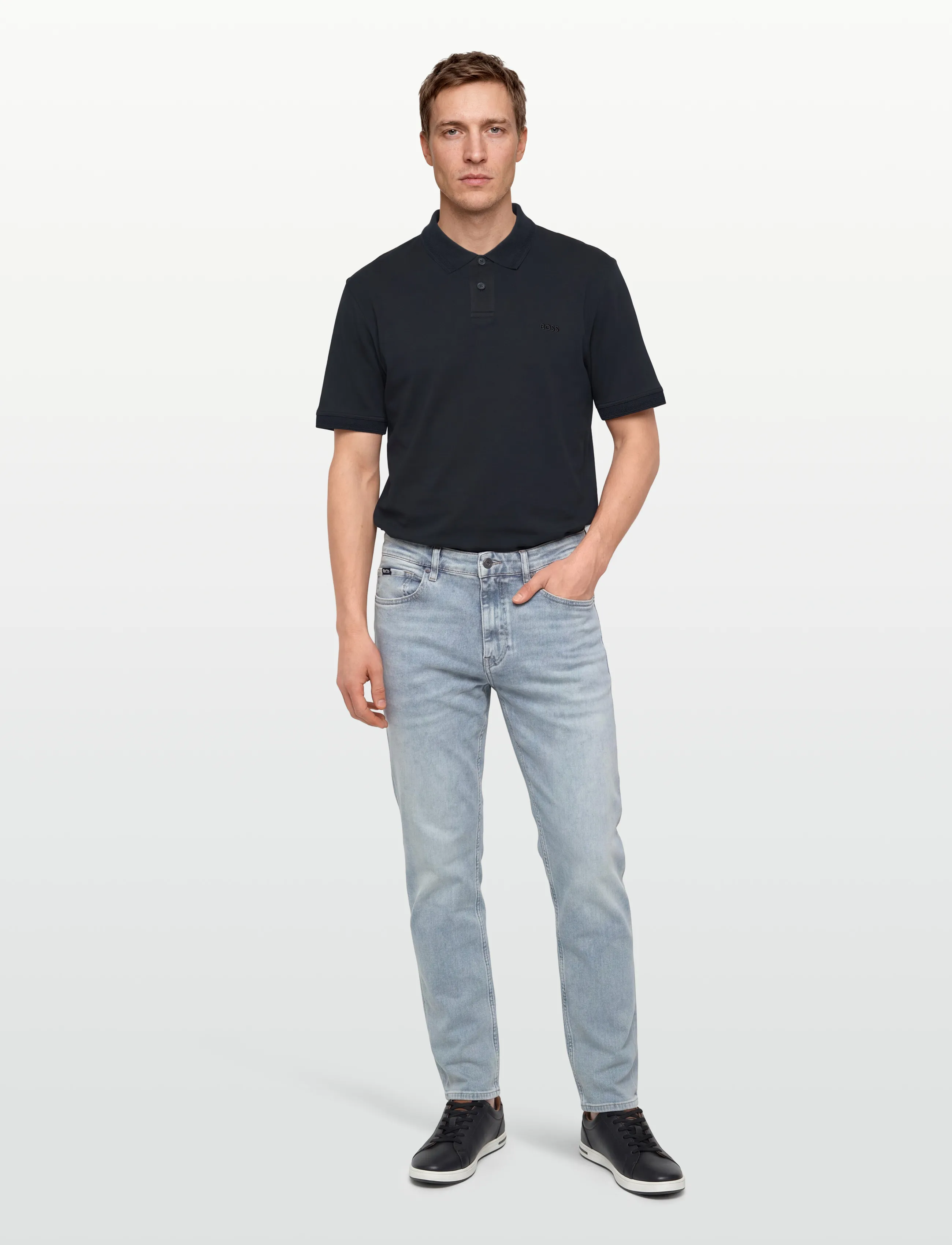 BOSS Pe_Interlock, S, Navy, Poloer > Kortærmede, Herre