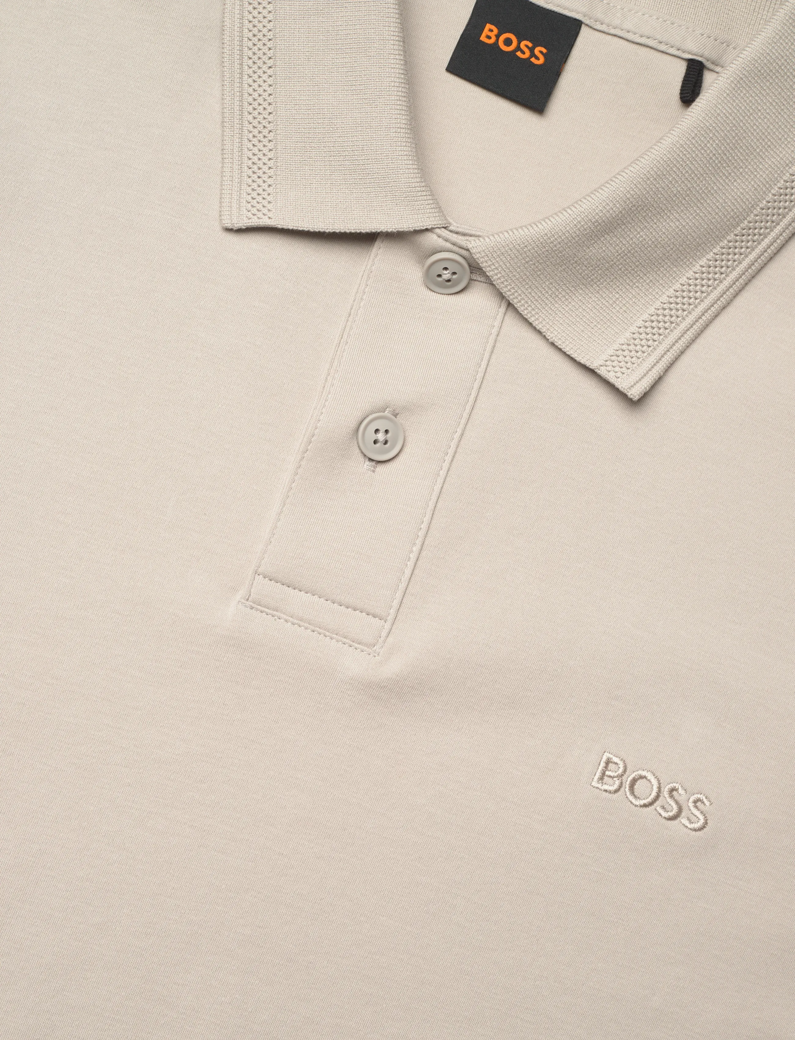BOSS - Pe_Interlock - short-sleeved polos - open grey - 5