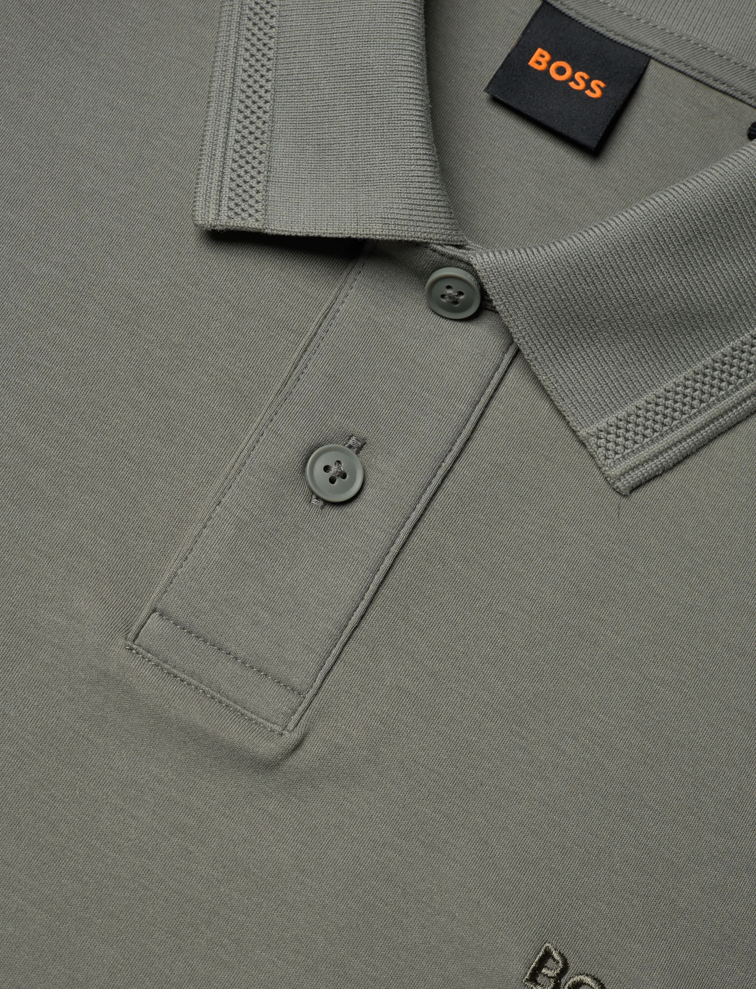 BOSS - Pe_Interlock - short-sleeved polos - open grey - 5
