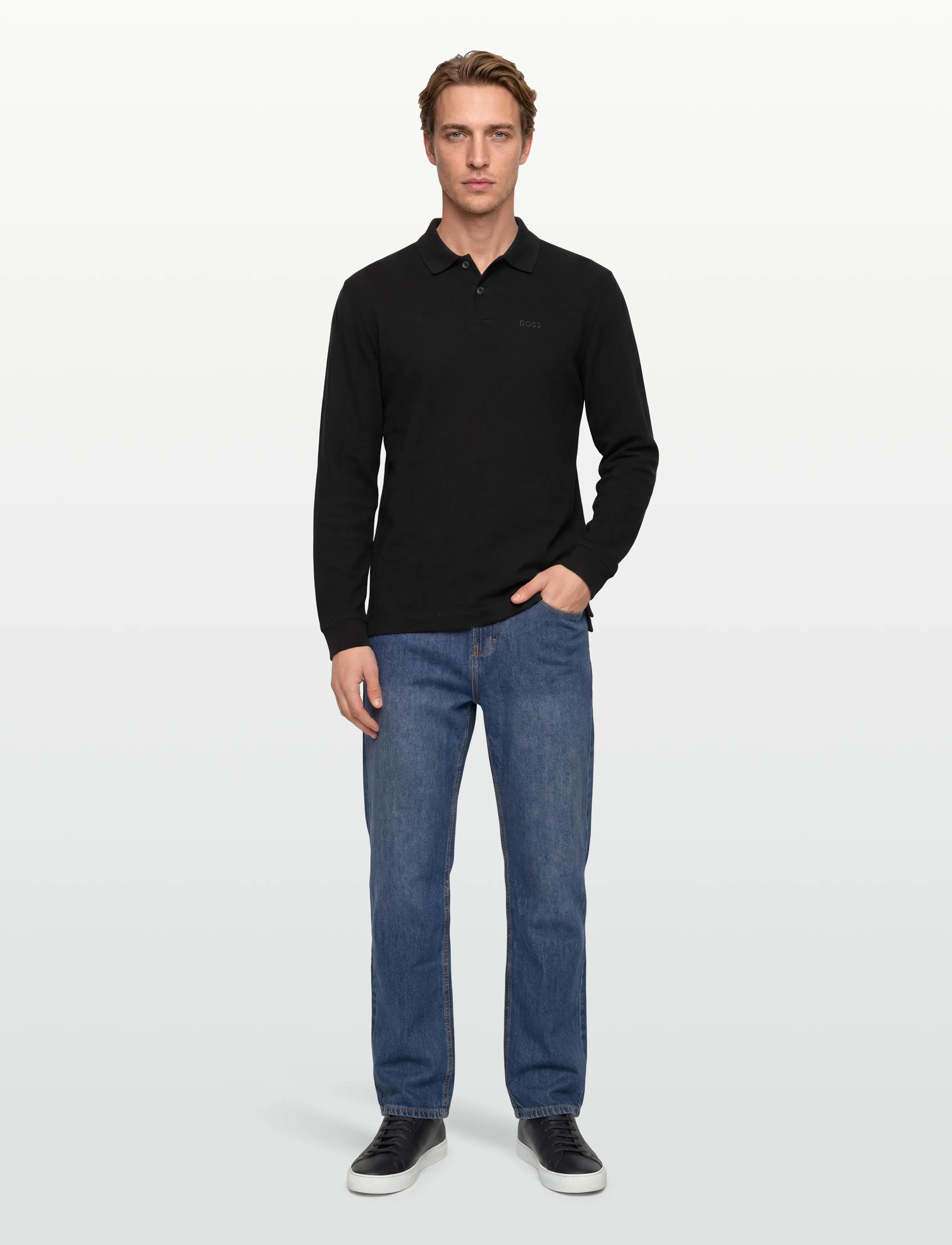 BOSS Petempestolong - Poloshirts - BLACK / black