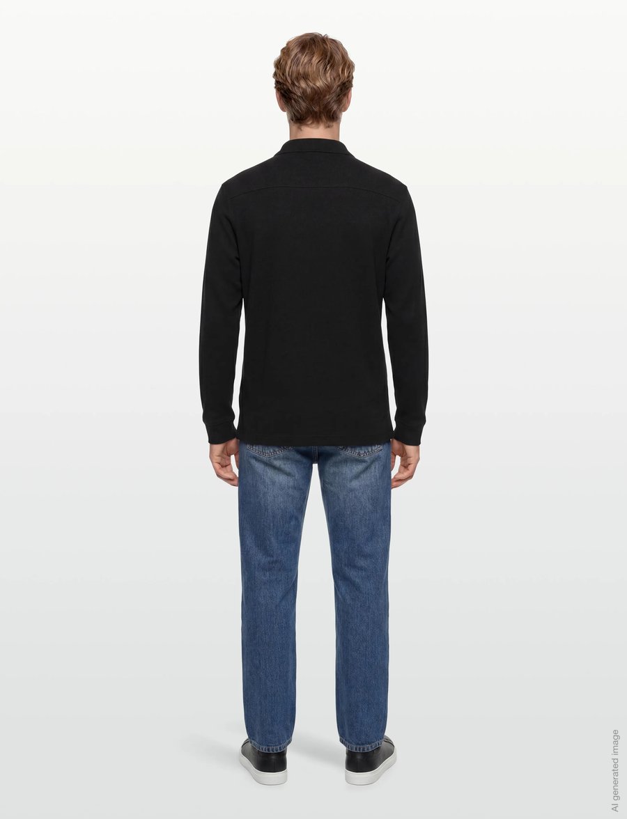 BOSS - Petempestolong - langärmelige strick-polohemden - black - 4