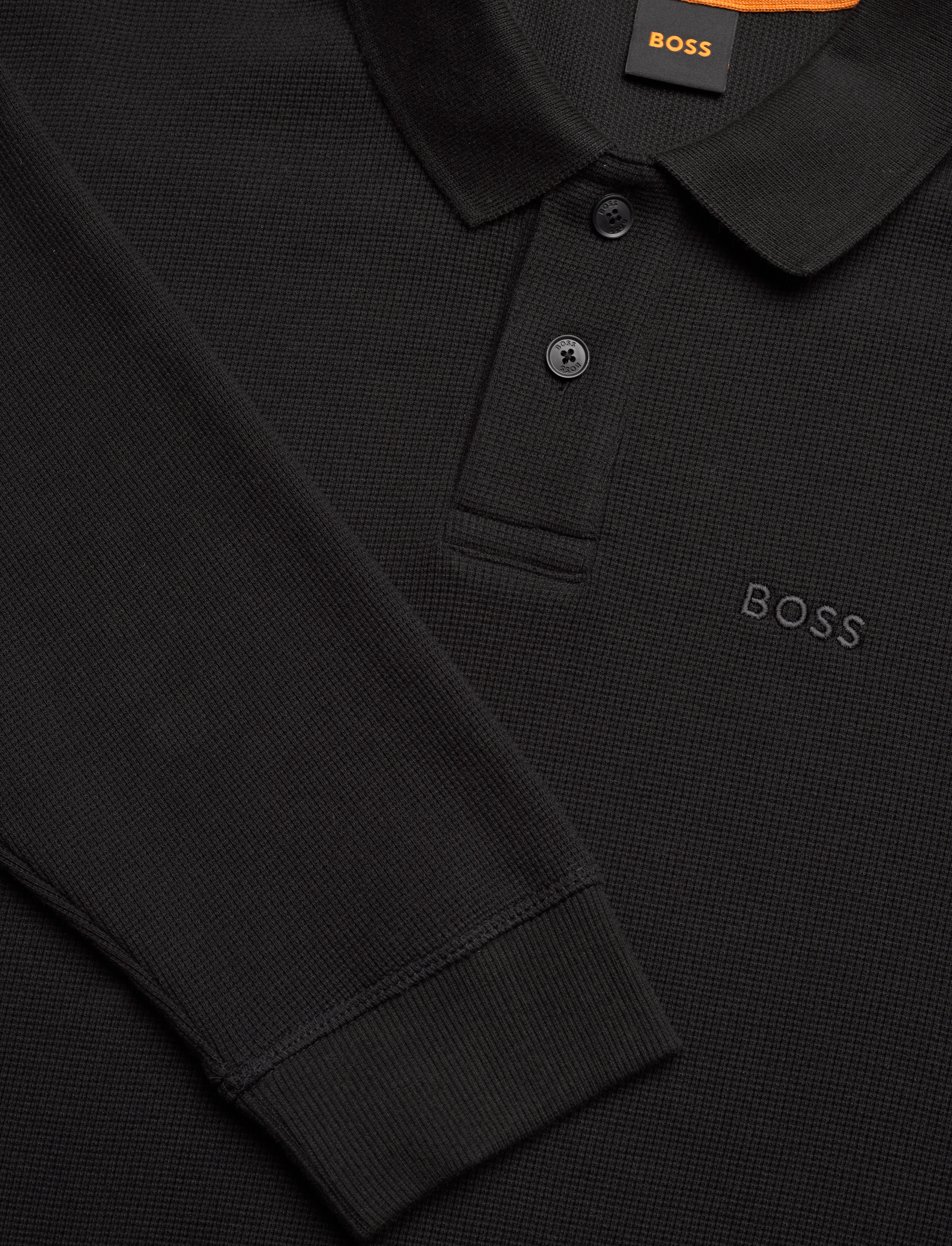 BOSS - Petempestolong - långärmade stickade pikétröjor - black - 2